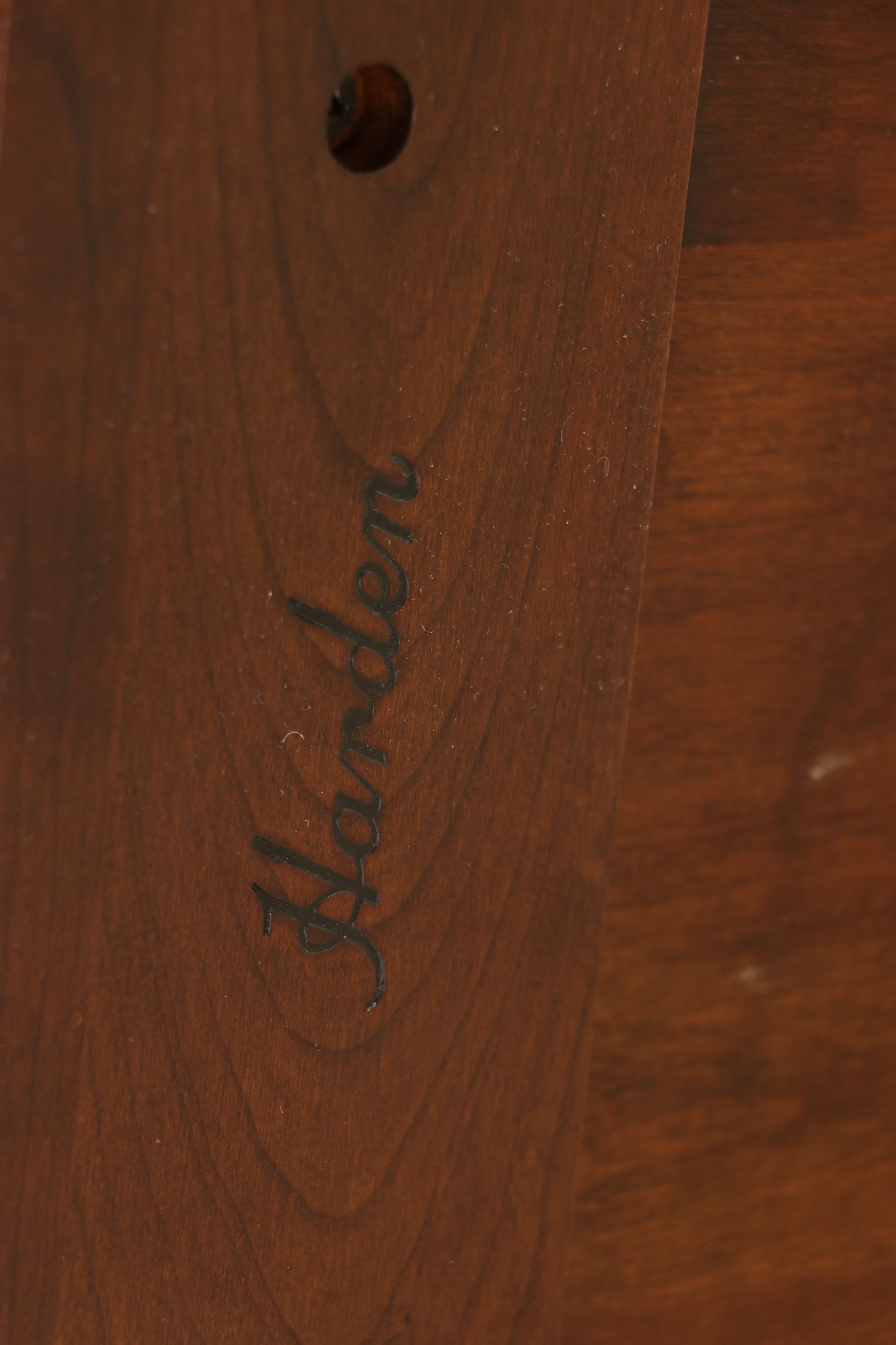 Harden Solid Cherry Pedestal Side Table with Glass Top, 20th Century