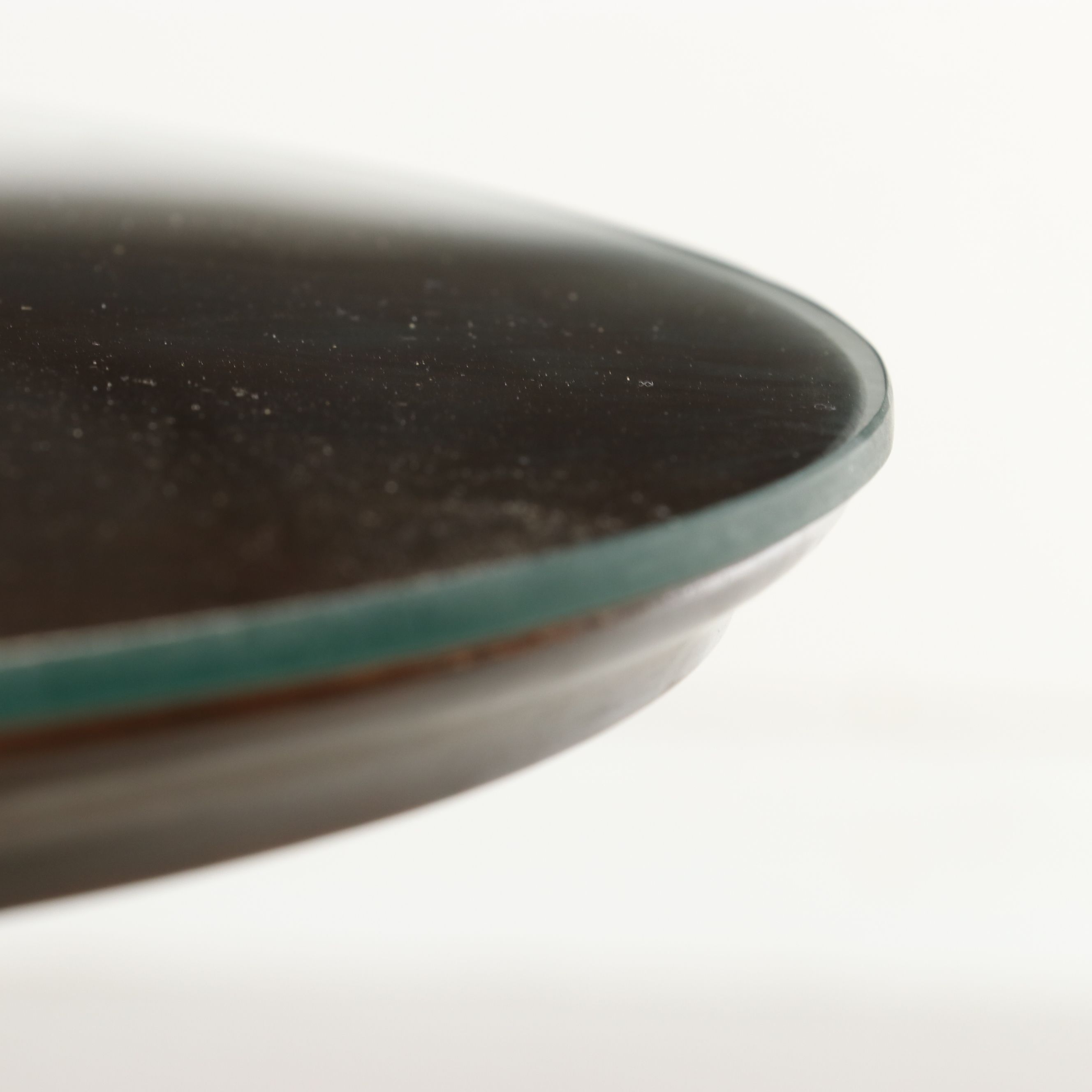 Harden Solid Cherry Pedestal Side Table with Glass Top, 20th Century