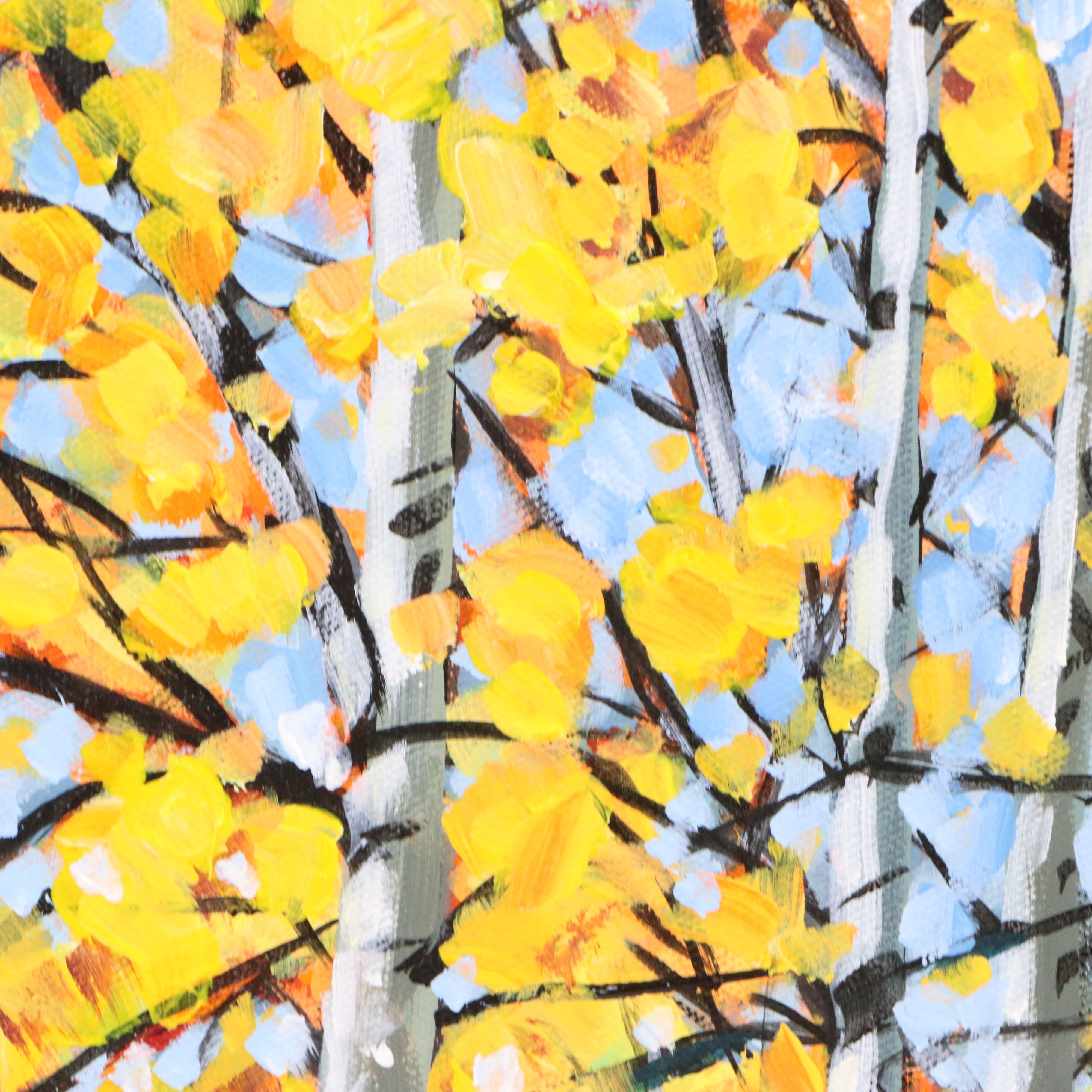 Jay Wilford Acrylic Painting "Aspen Grove," 21st Century
