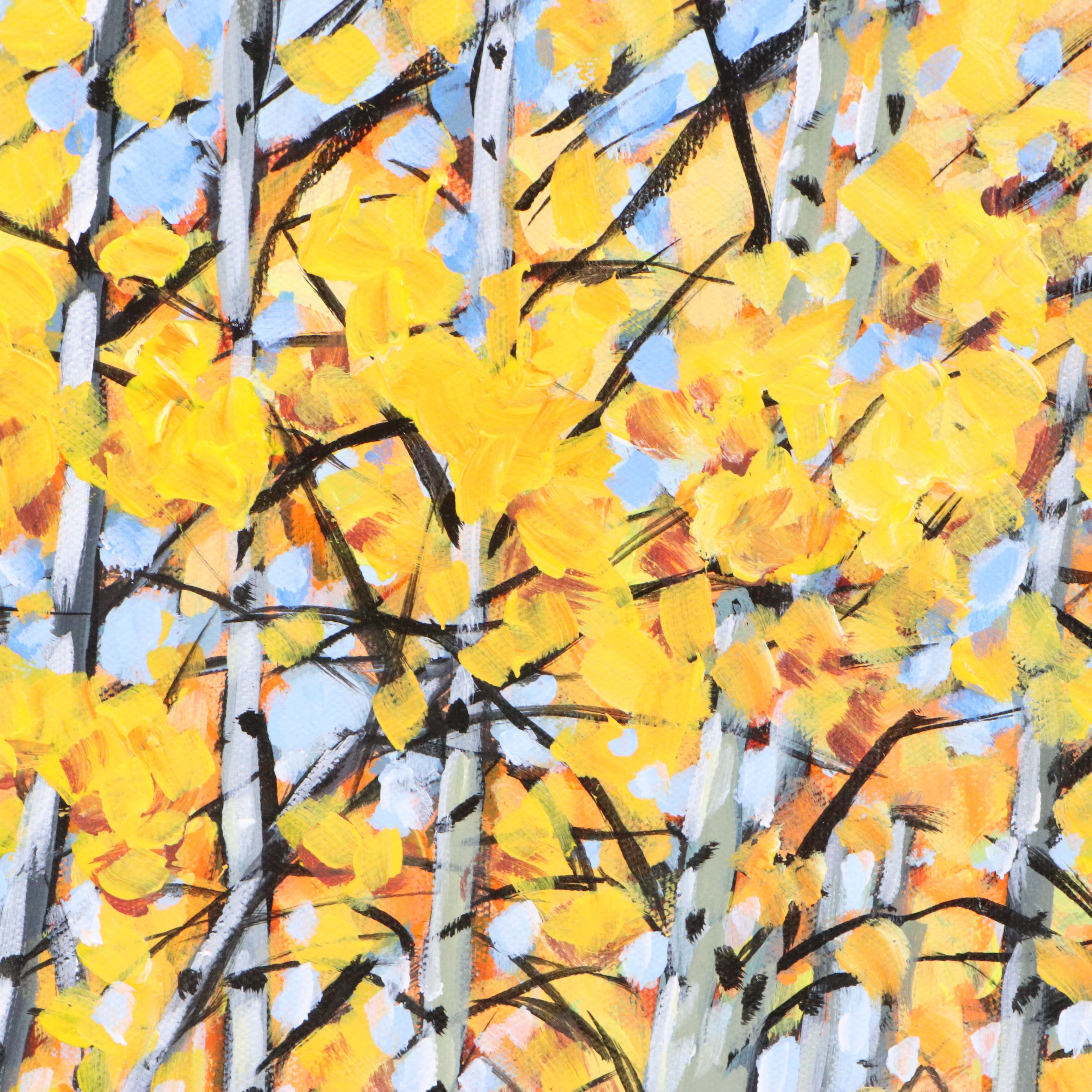 Jay Wilford Acrylic Painting "Aspen Grove," 21st Century