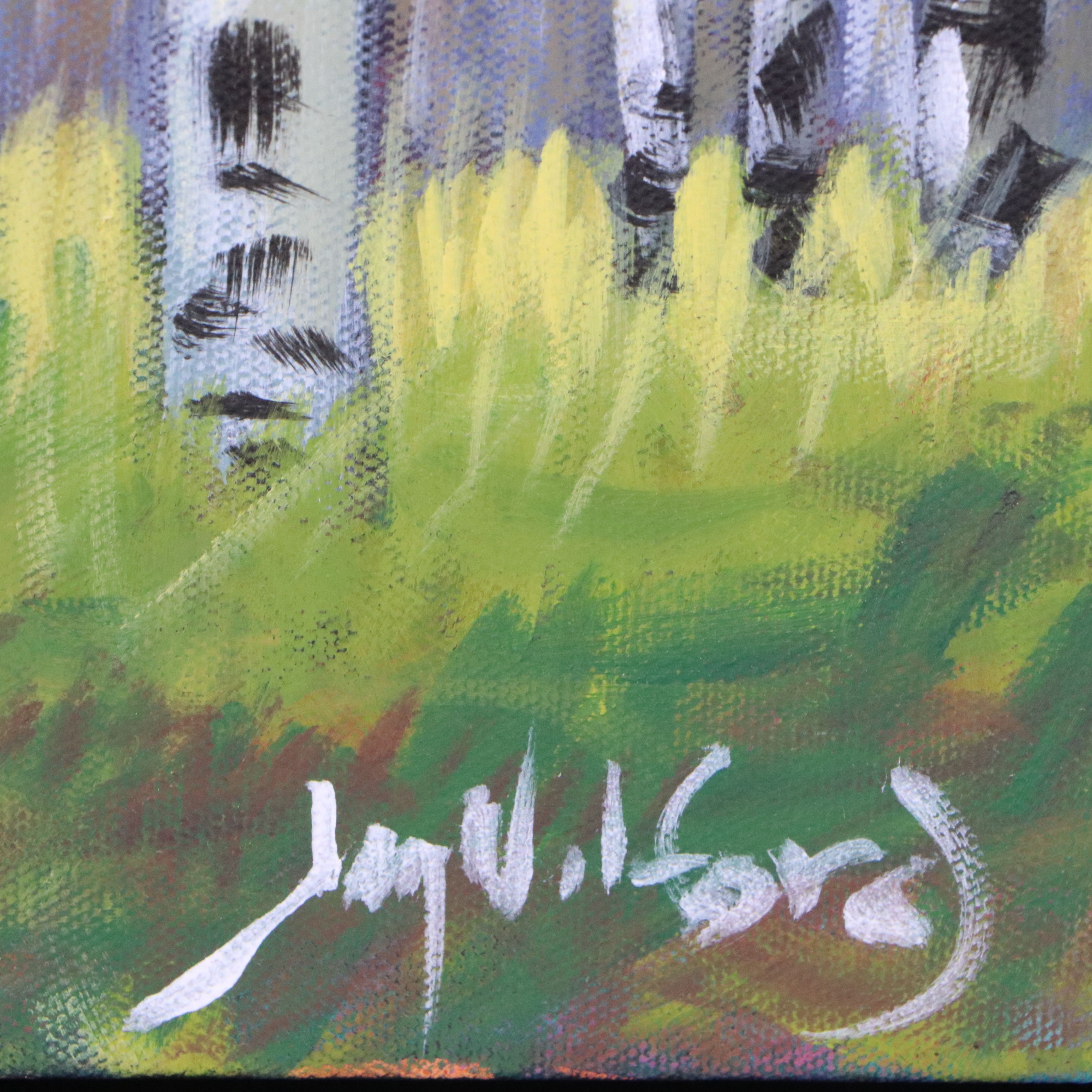 Jay Wilford Acrylic Painting "Aspen Grove," 21st Century