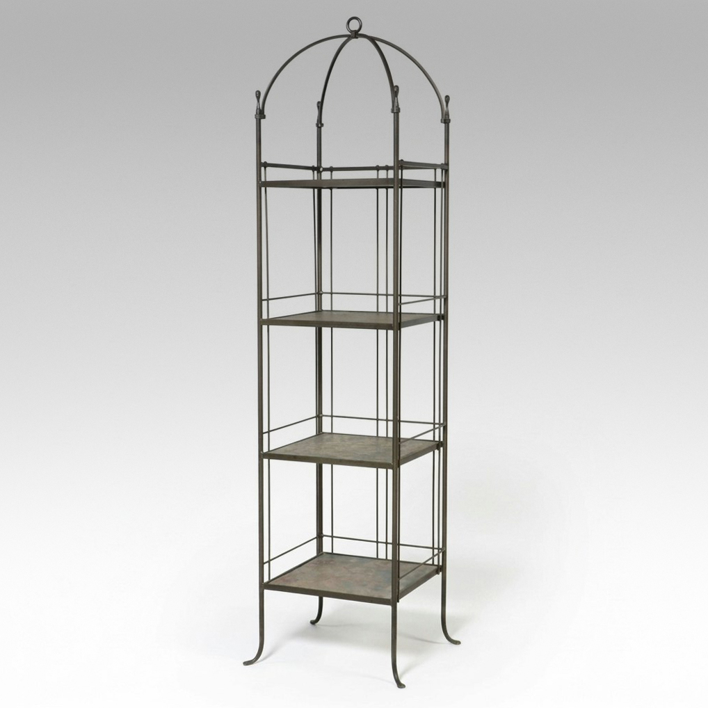 Contemporary Metal and Slate Four-Tier Étagère