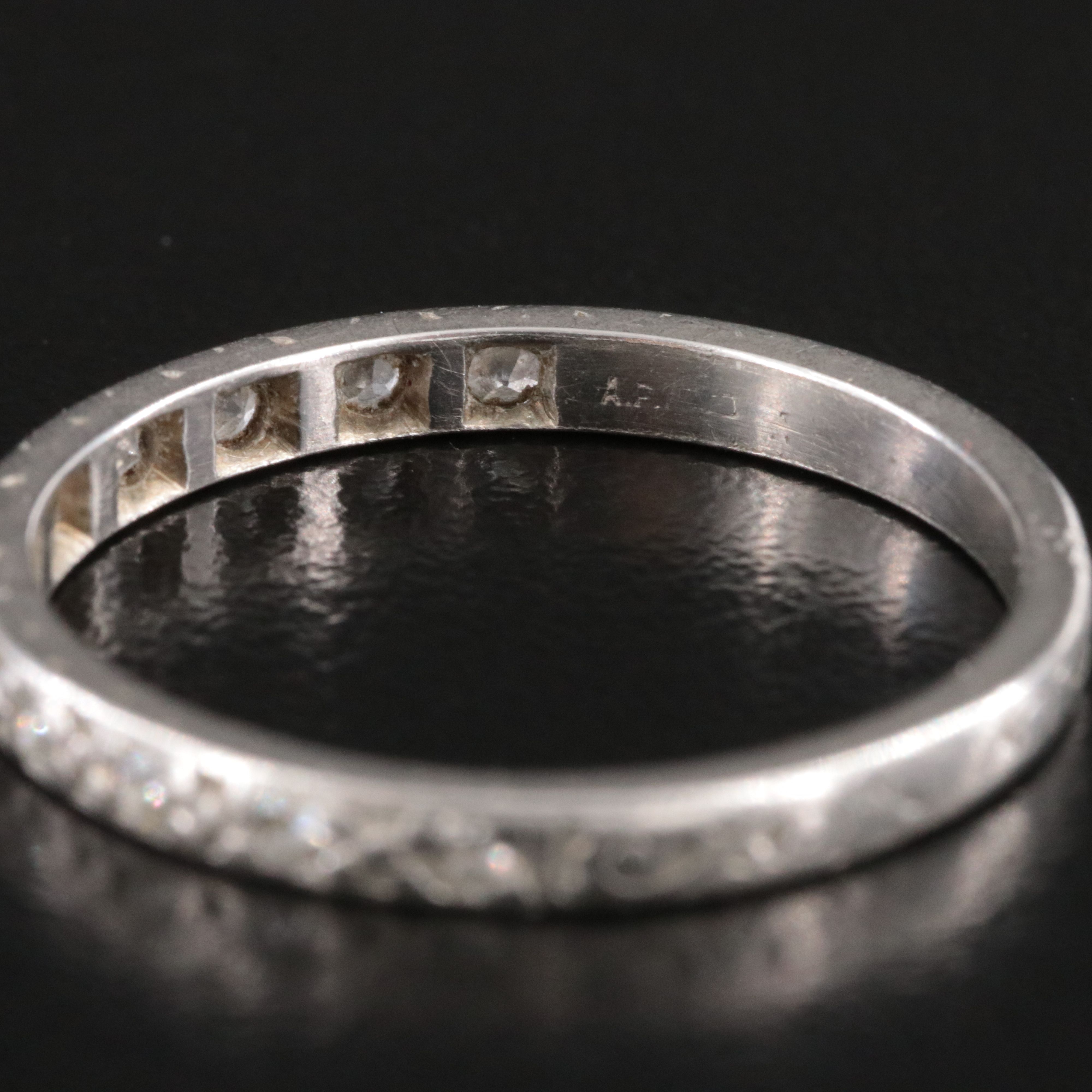 Platinum 0.31 CTW Diamond Scroll Patterned Band