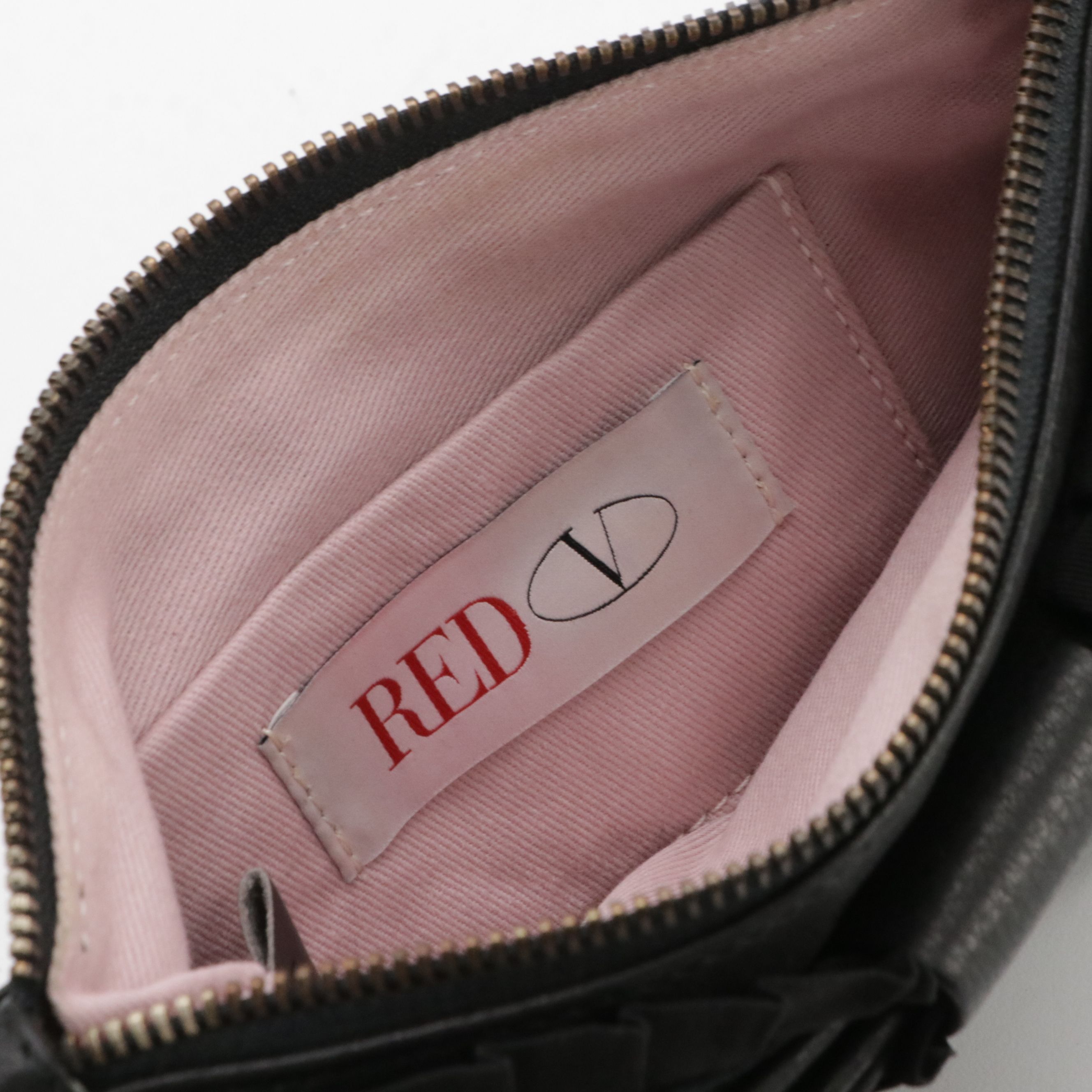 Valentino Garavani RED V Bow Wristlet in Black Calfskin Leather, With Tag