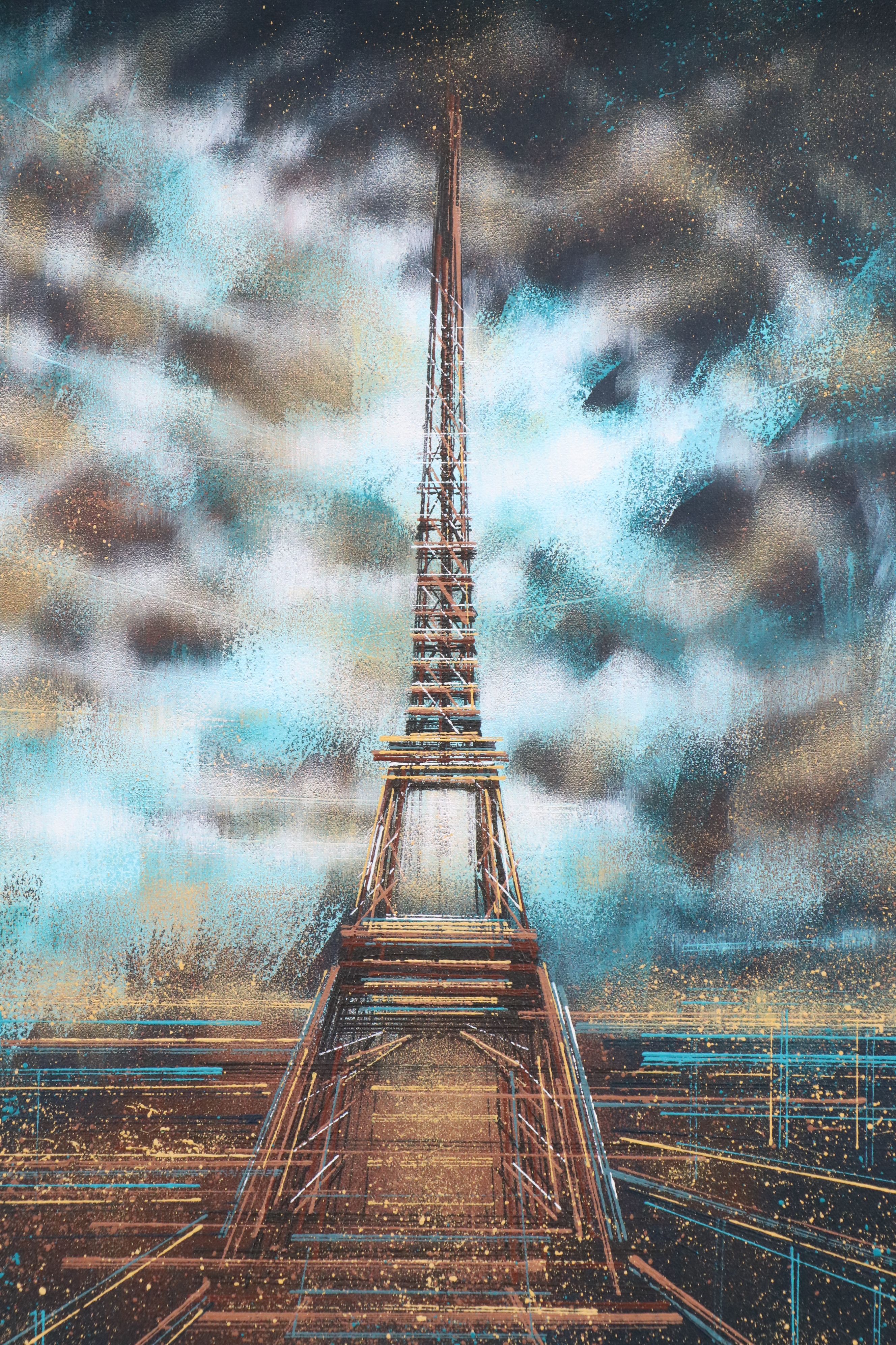 Marc Todd Acrylic Painting "Paris as Night Falls," 21st Century