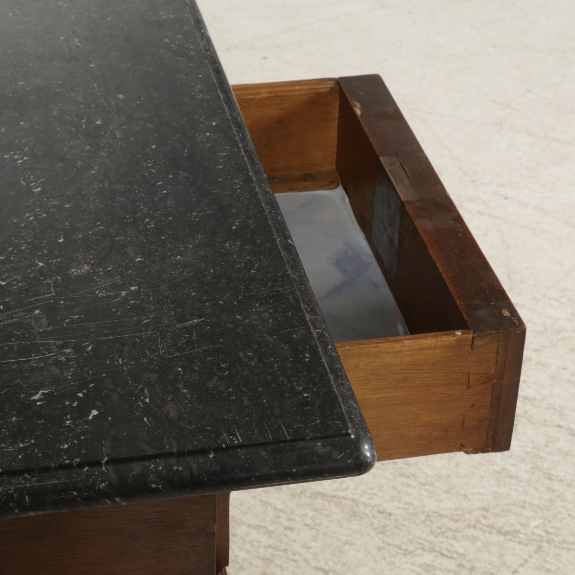 Victorian Walnut Marble Top Sideboard and Hutch, Early 20th Century