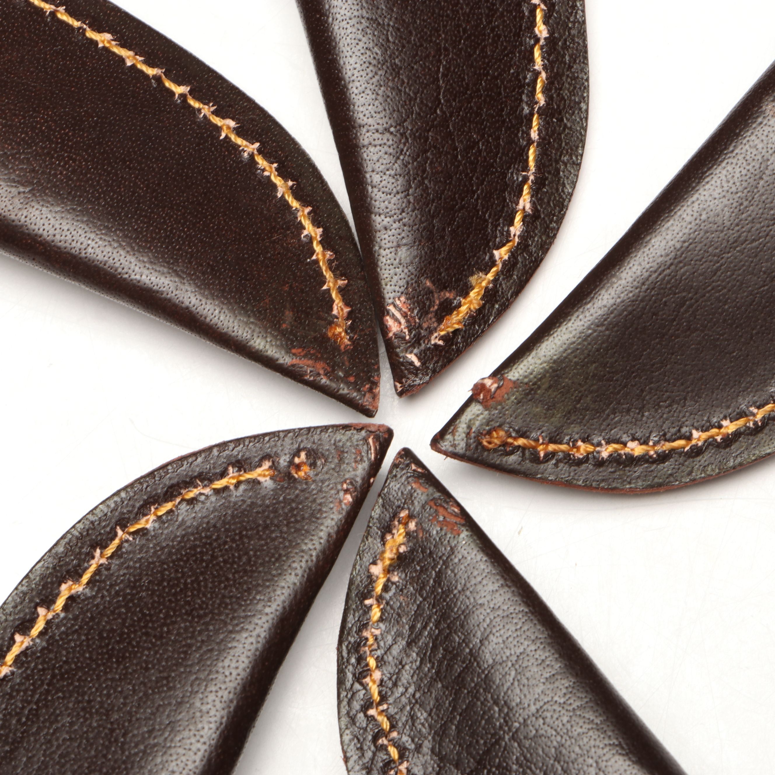 Damascus Steel Skinner and Hunting Knives in Leather Scabbards