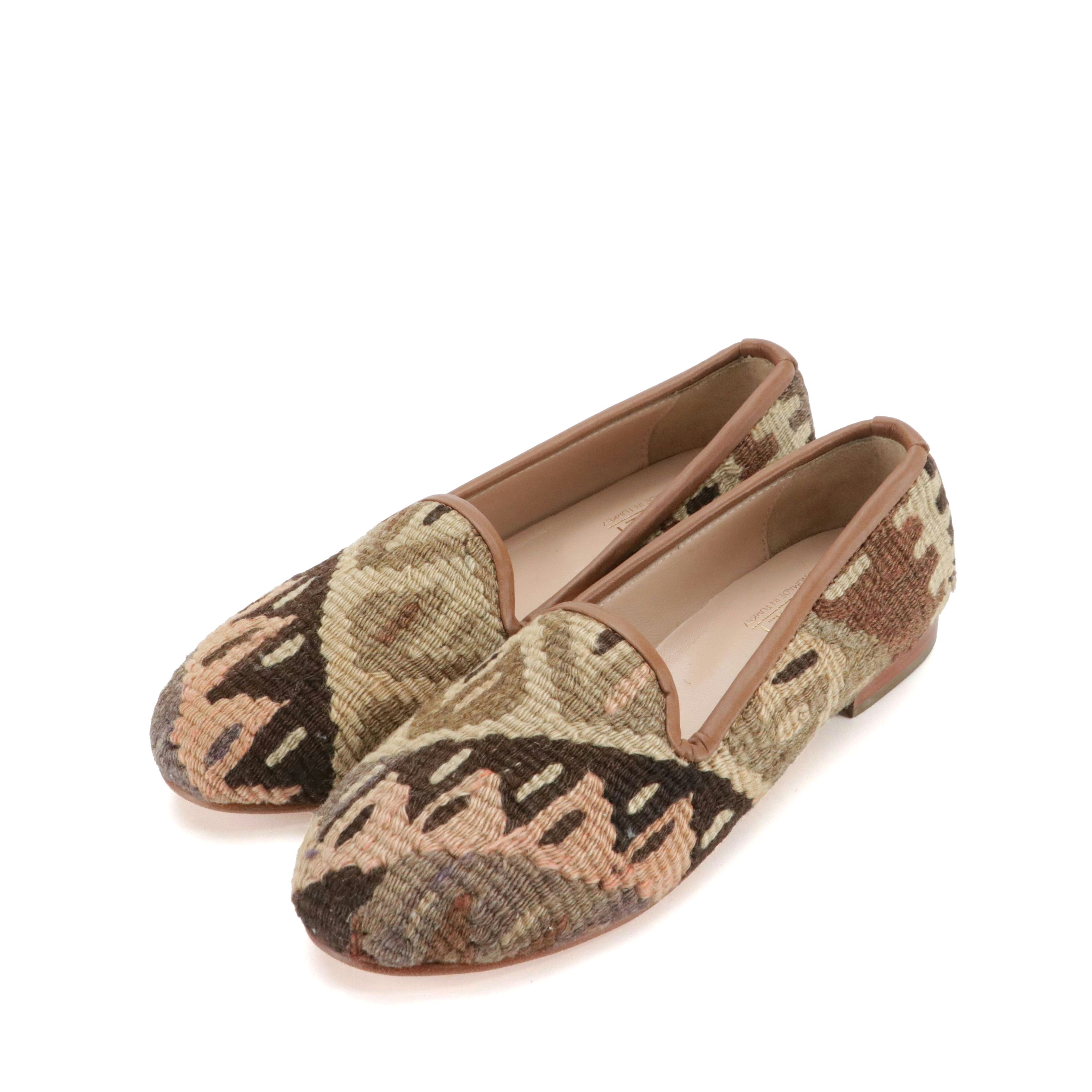 Ocelot Market Carpet Loafers in Brown Wool