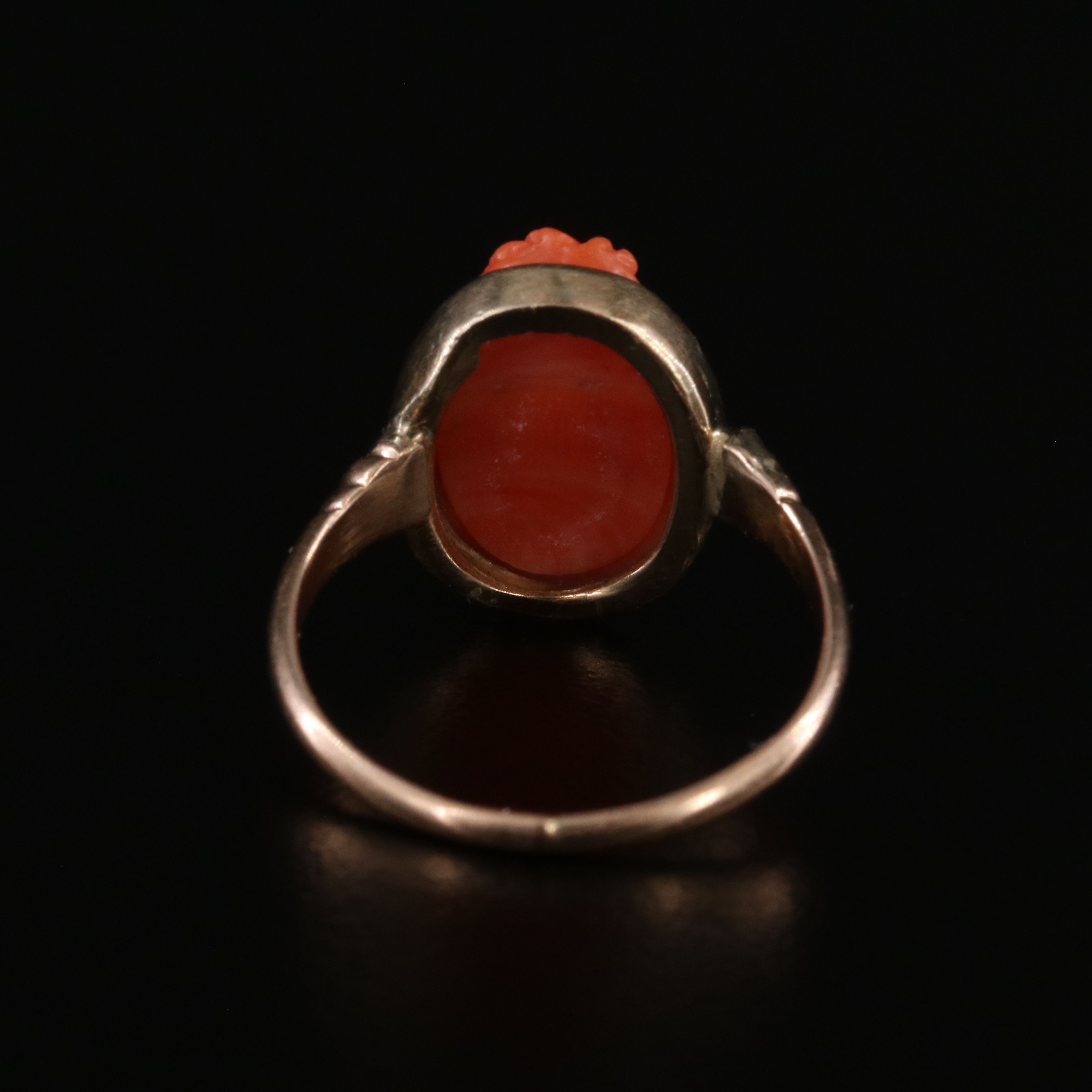 Victorian 10K Coral Cameo Ring