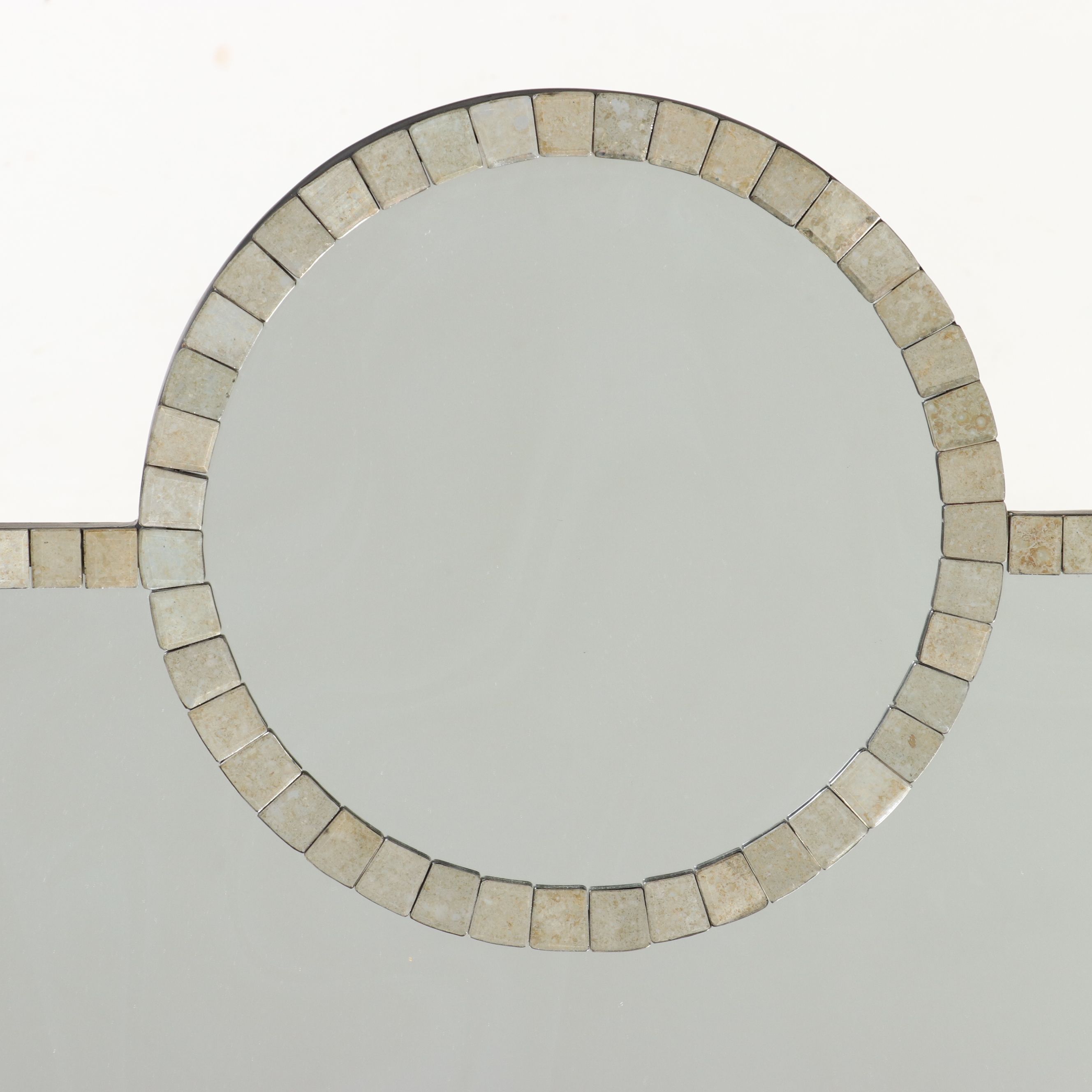 Neoclassical Style Mosaic Tile Edged Wall Mirror