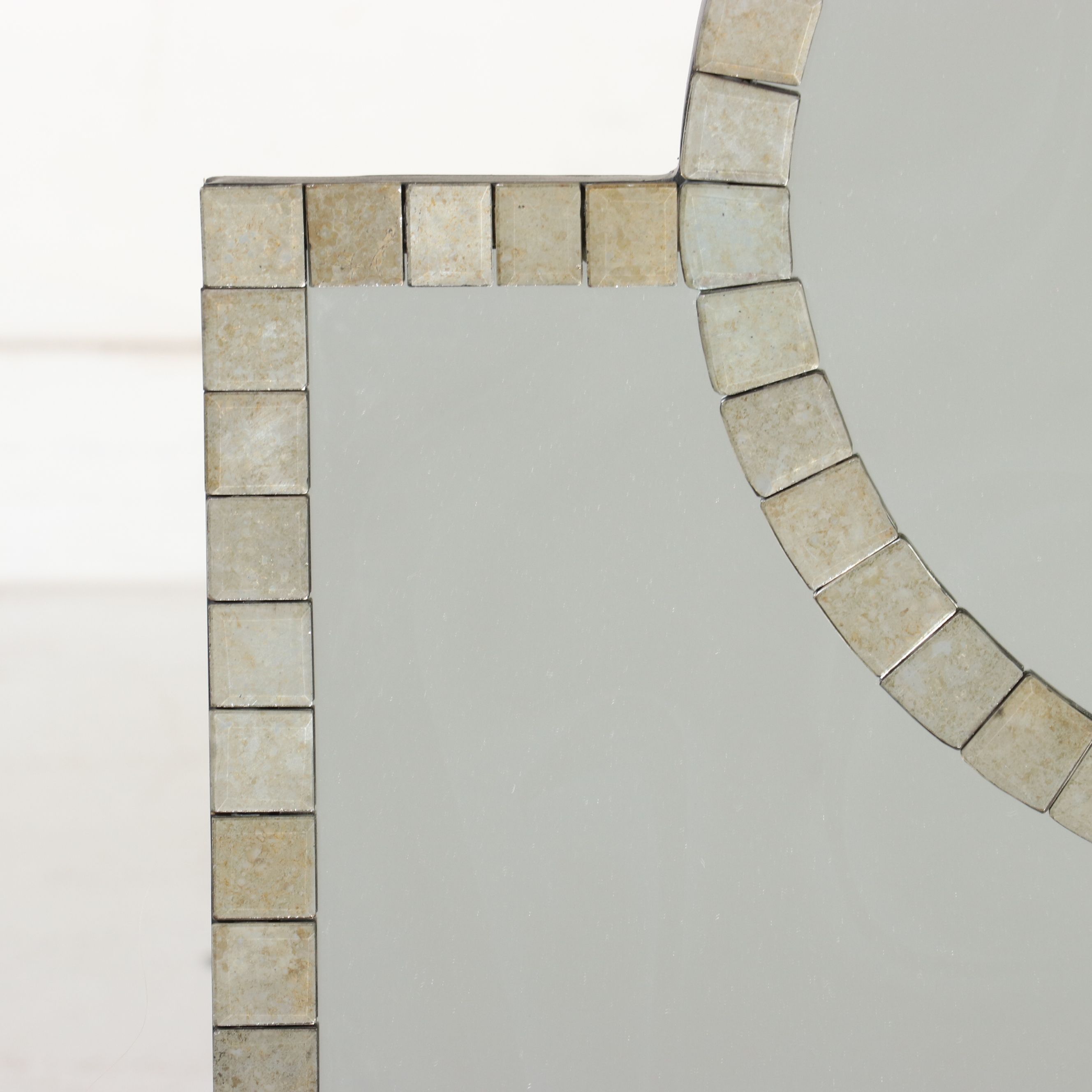 Neoclassical Style Mosaic Tile Edged Wall Mirror