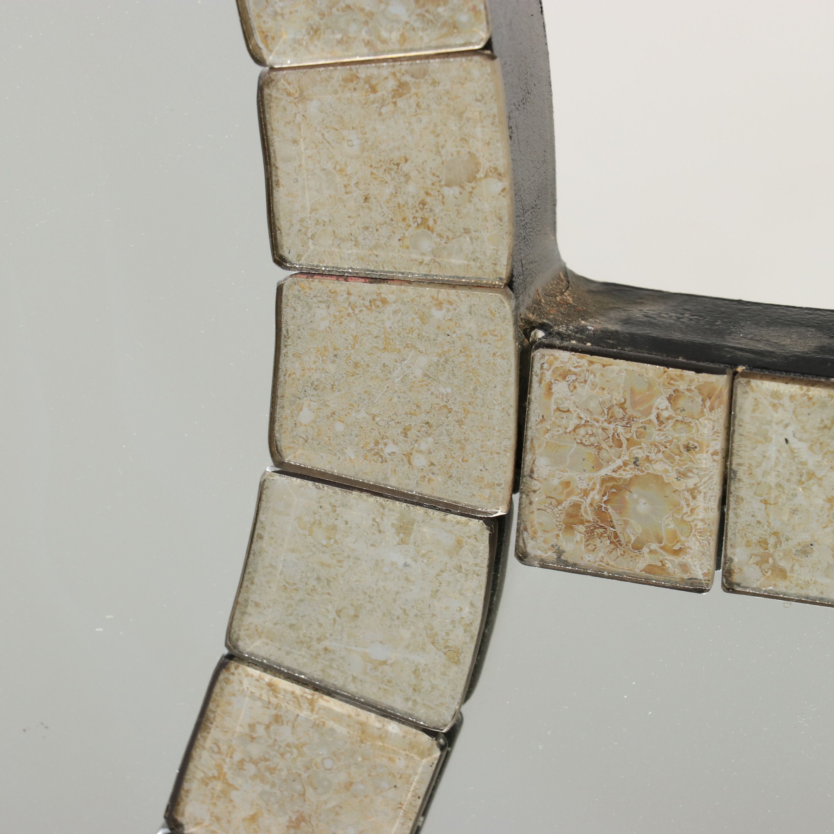 Neoclassical Style Mosaic Tile Edged Wall Mirror