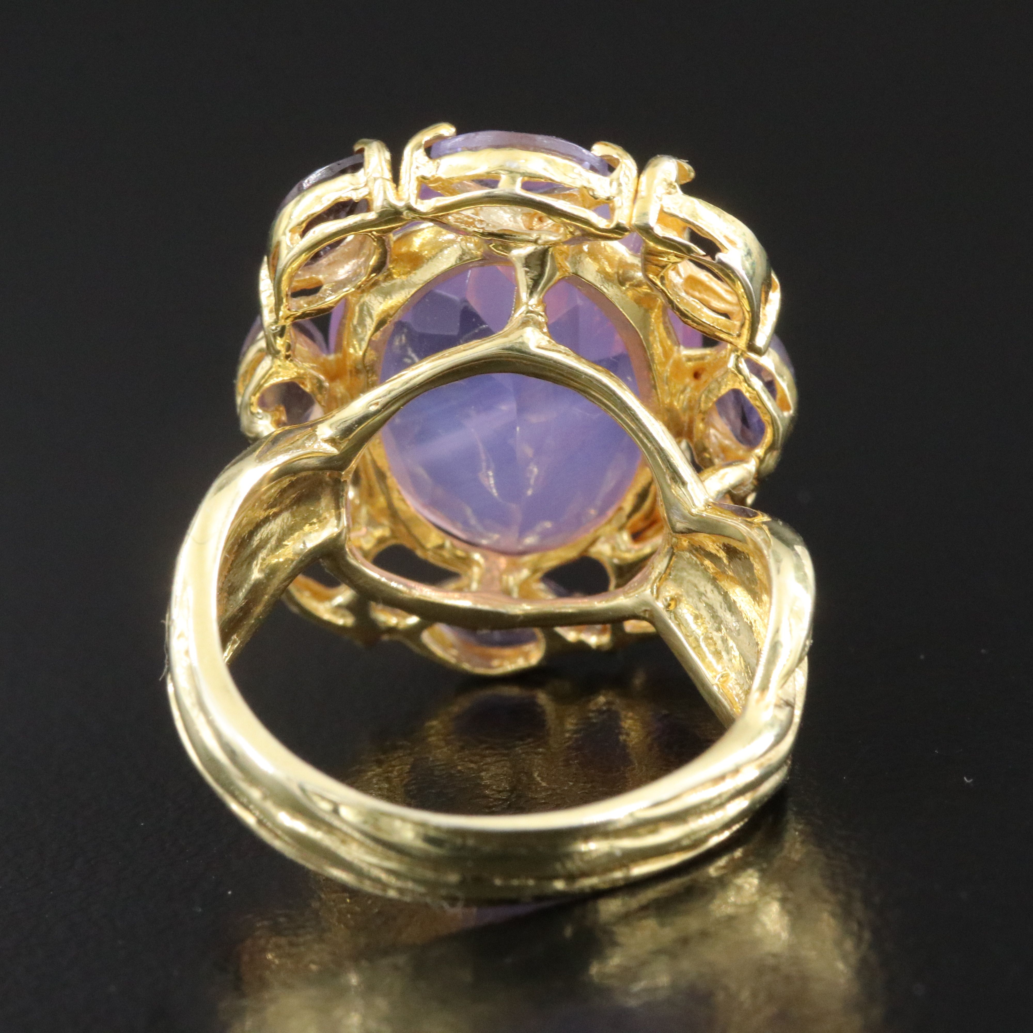 Sterling Amethyst, Iolite and Tanzanite Ring