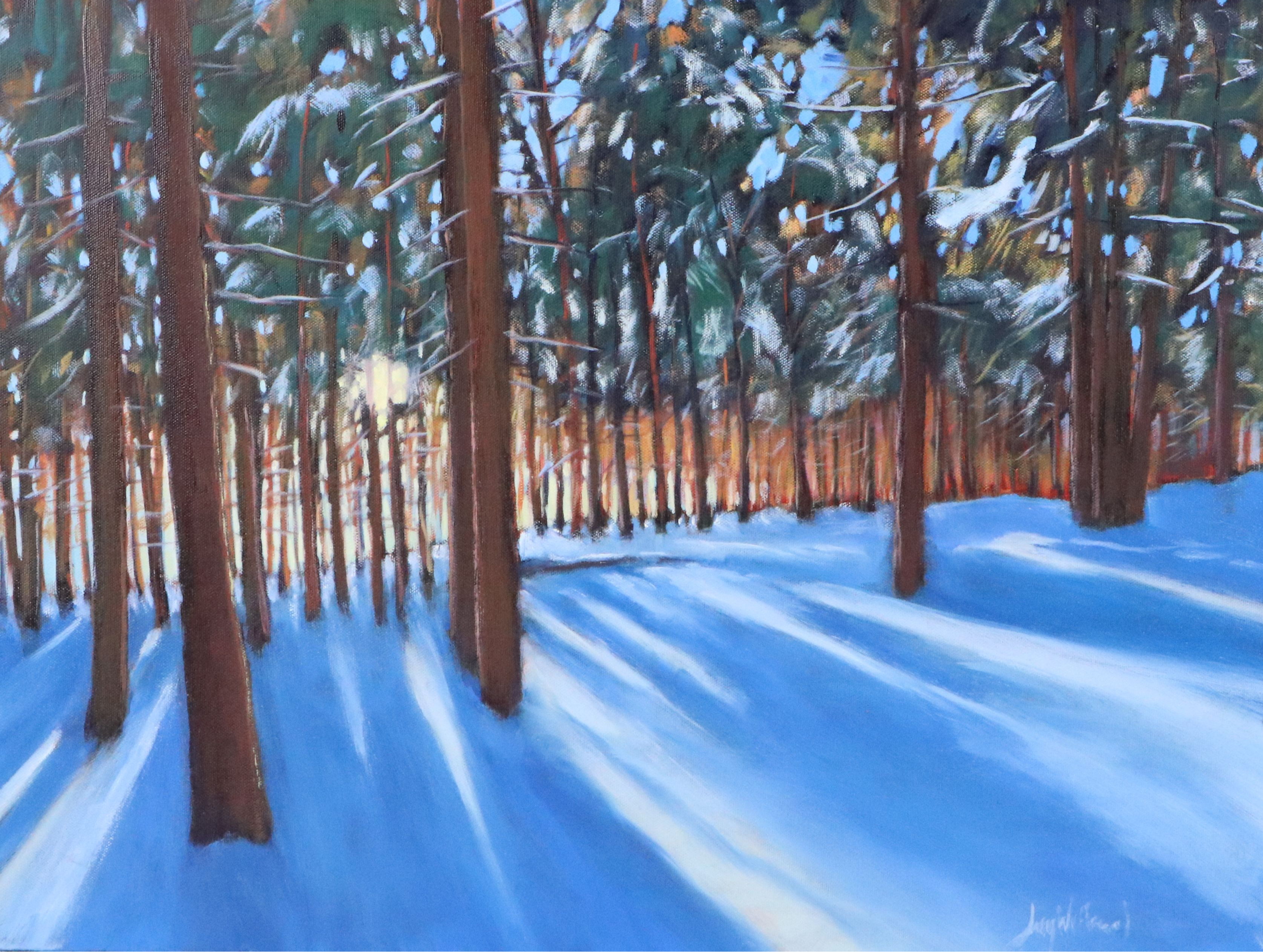 Jay Wilford Oil Painting "Winter Pines," 21st Century