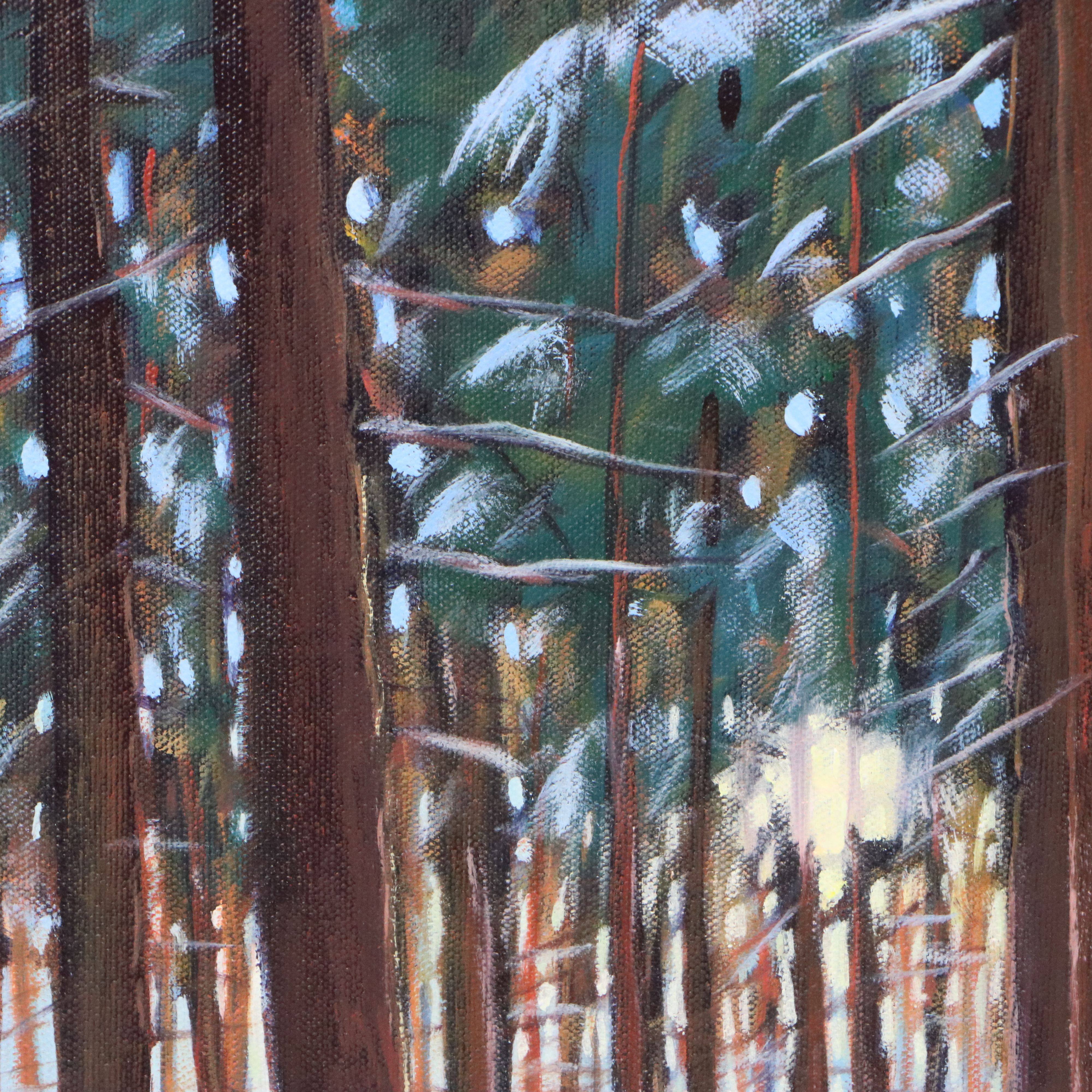 Jay Wilford Oil Painting "Winter Pines," 21st Century