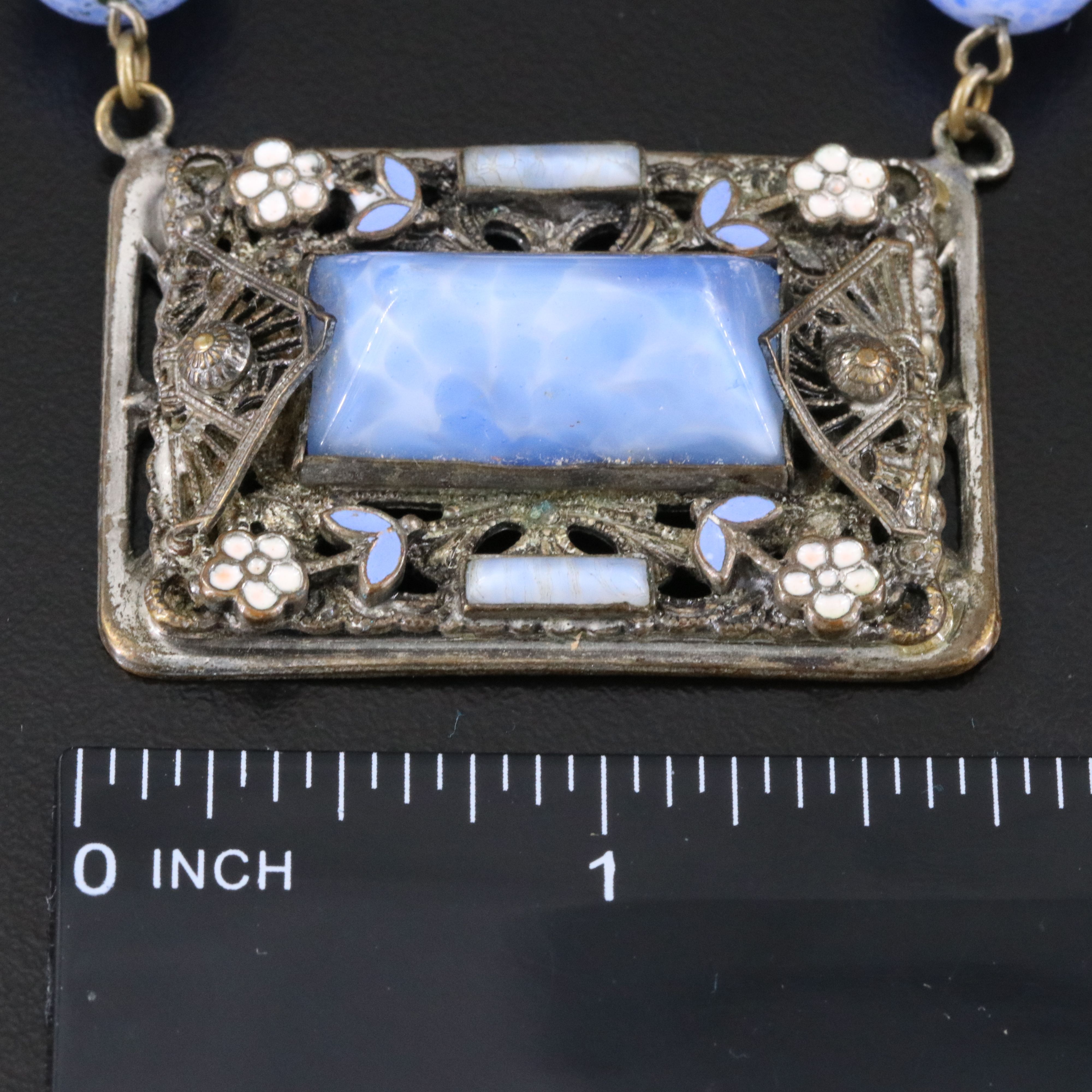 1930s Deco Necklaces and Pin Including Czech and Amber Glass with Boxes