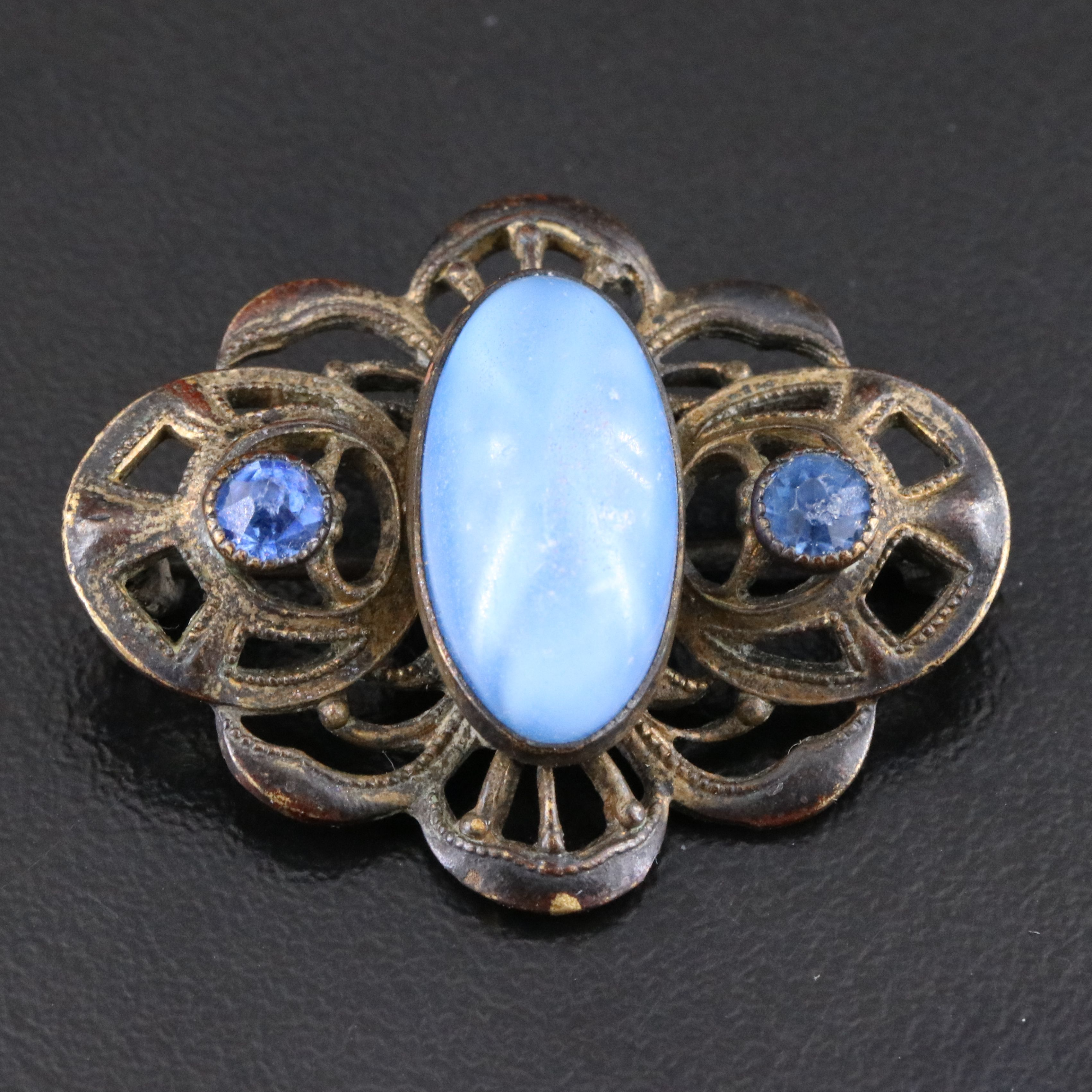 1930s Deco Necklaces and Pin Including Czech and Amber Glass with Boxes