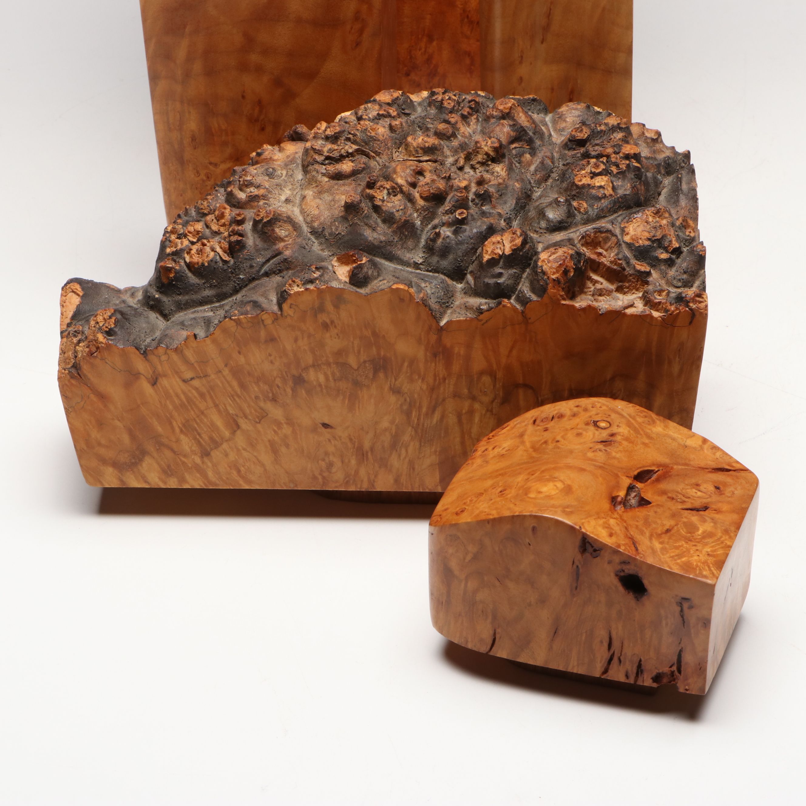 Michael Elkan Stacking Burl Wood Vessels
