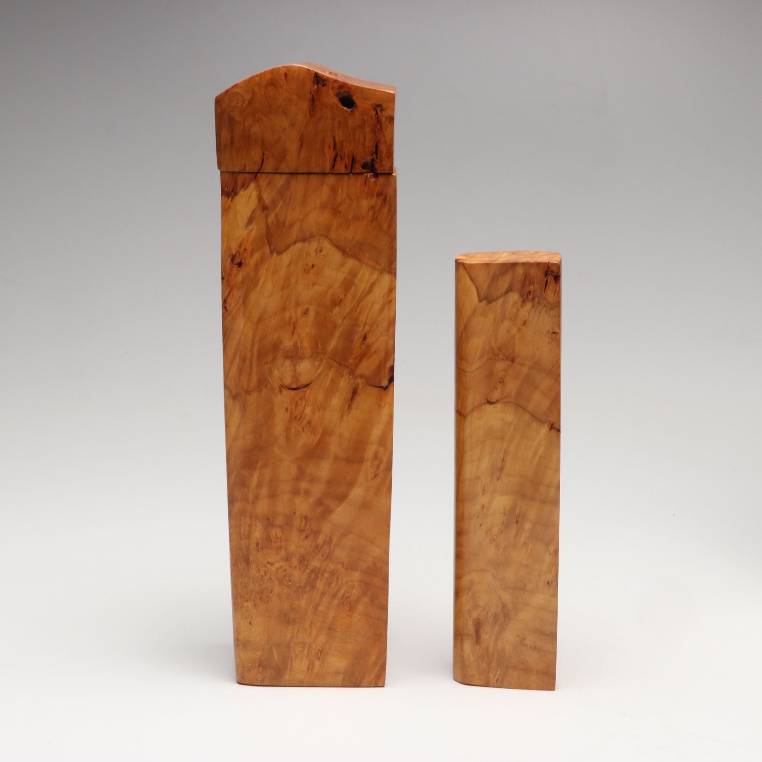 Michael Elkan Stacking Burl Wood Vessels