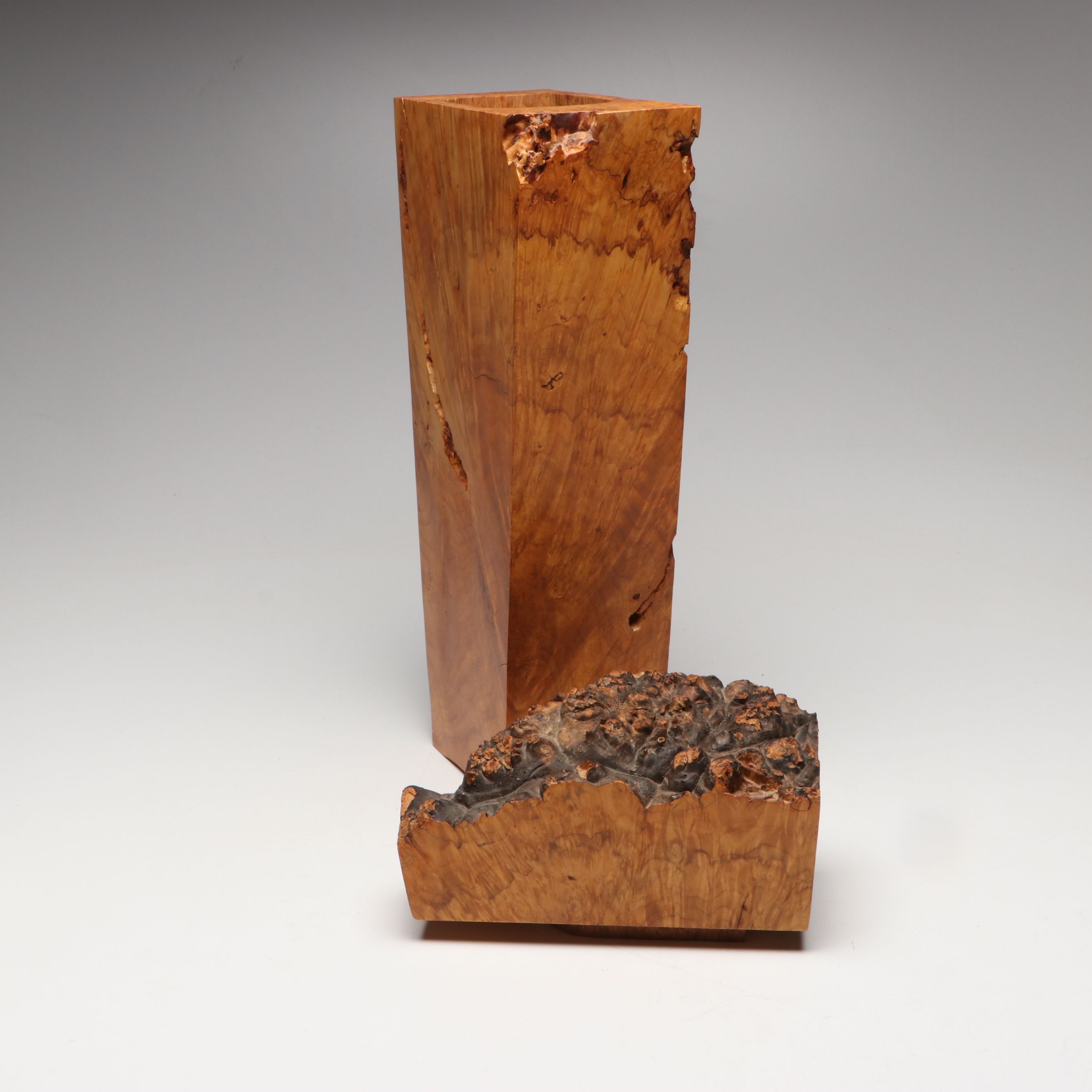 Michael Elkan Stacking Burl Wood Vessels