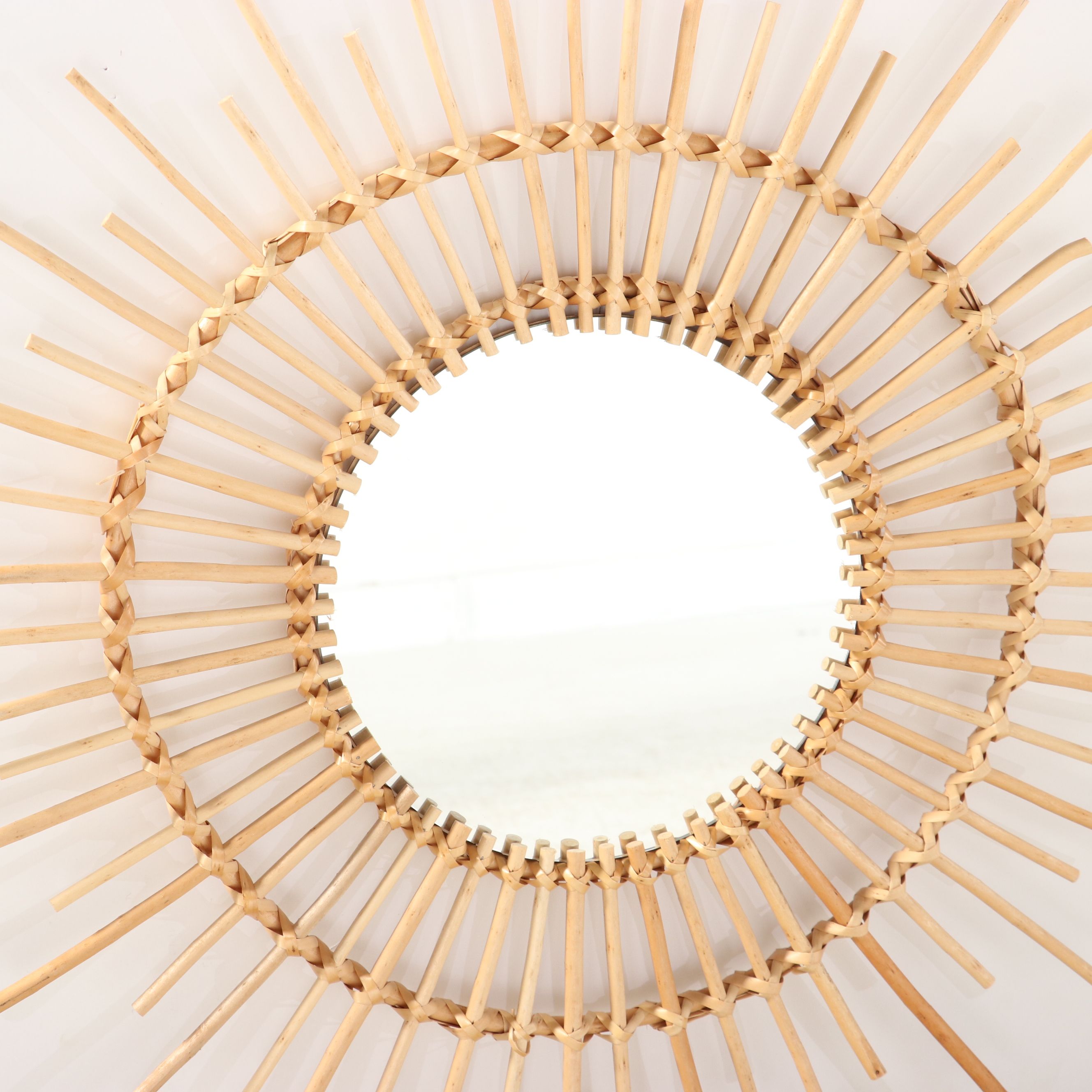 Rattan Sunburst and Other Wall Mirror