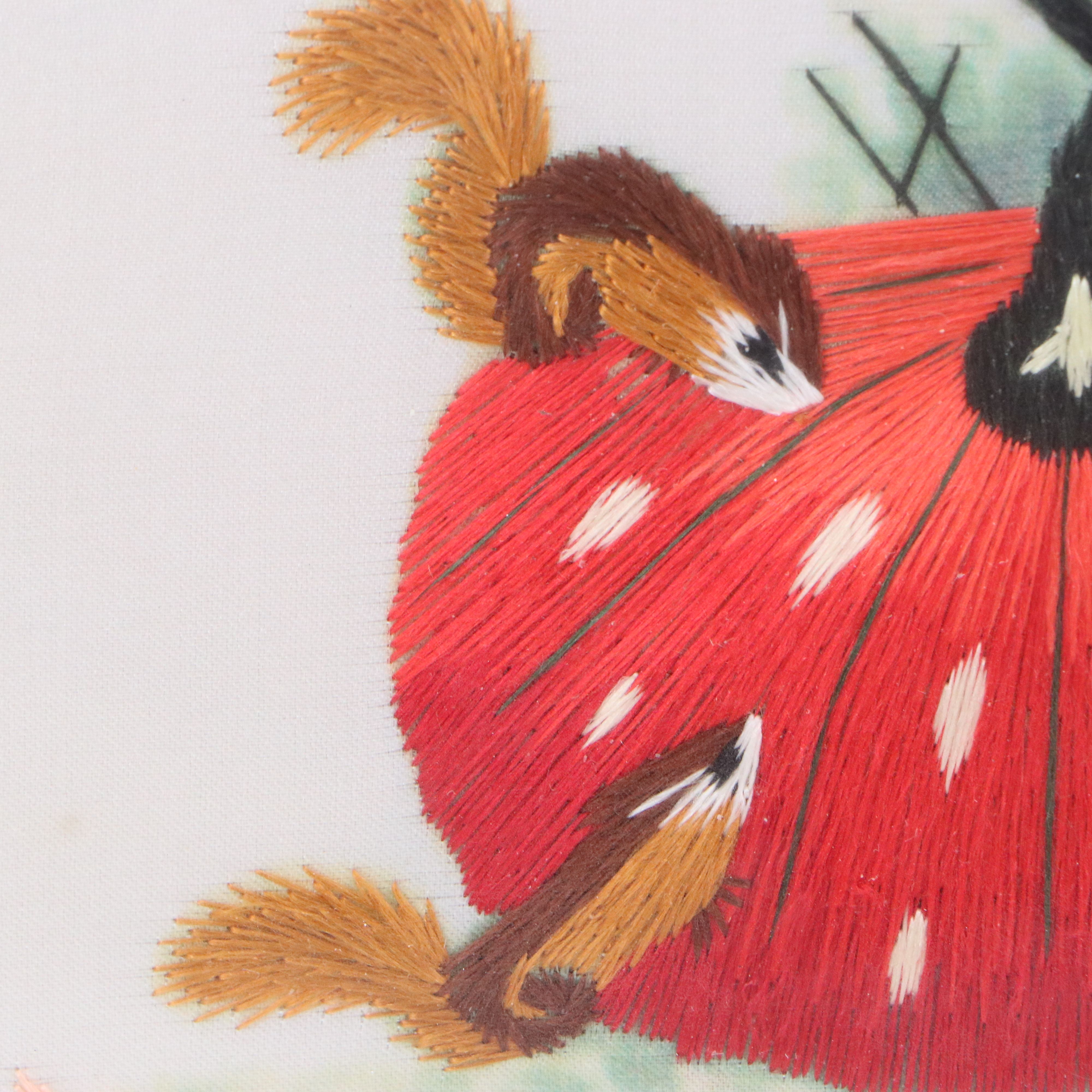Chinese School Embroidery of Pumpkins with Squirrels