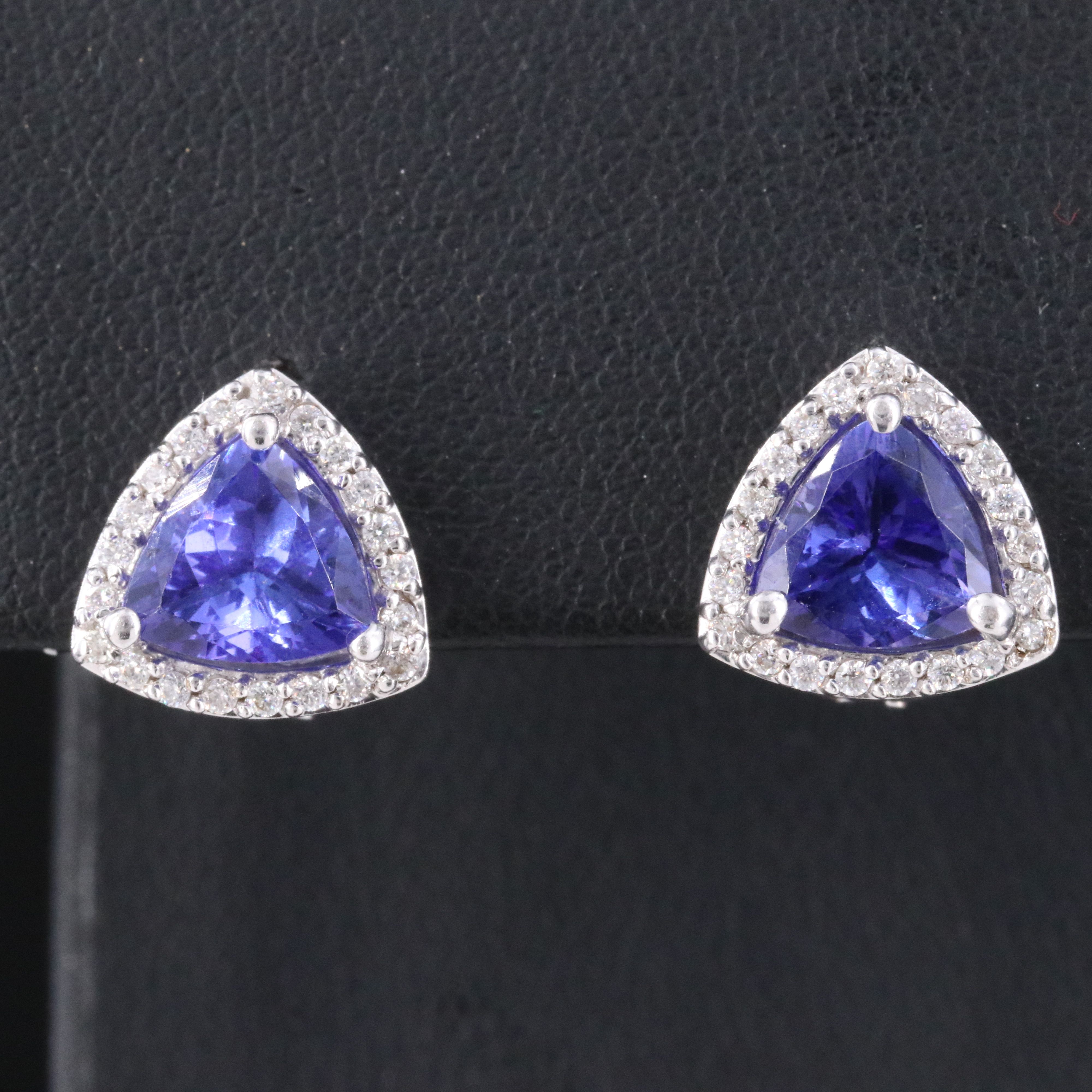 14K Tanzanite and Diamond Earrings