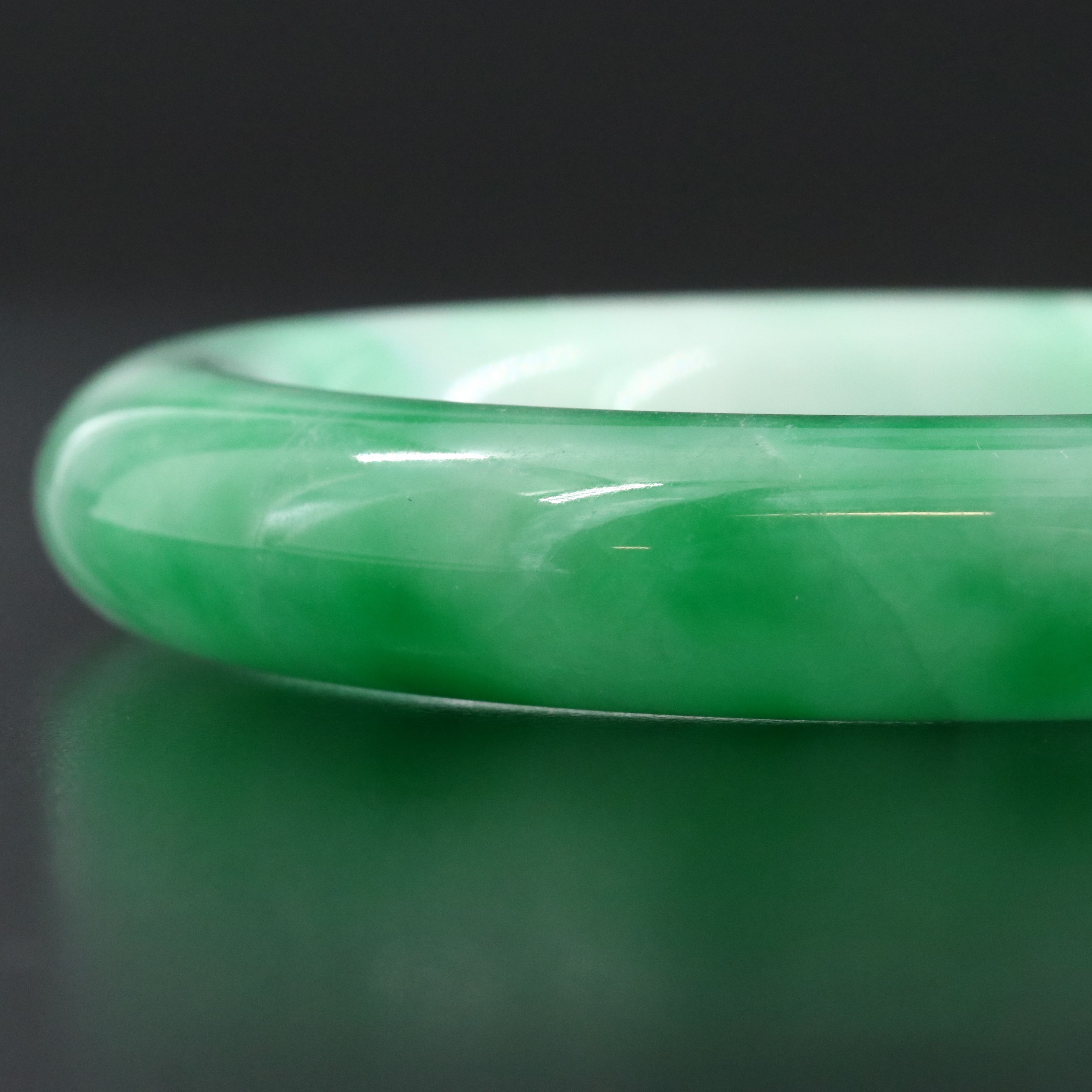 Jadeite Hololith Bangle Bracelet