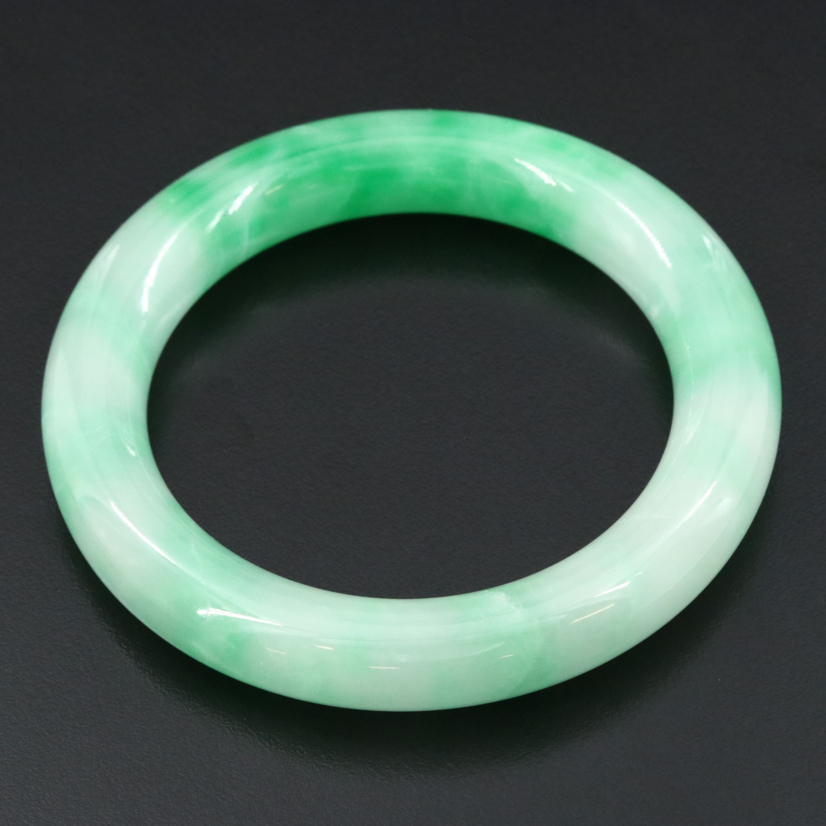 Jadeite Hololith Bangle Bracelet