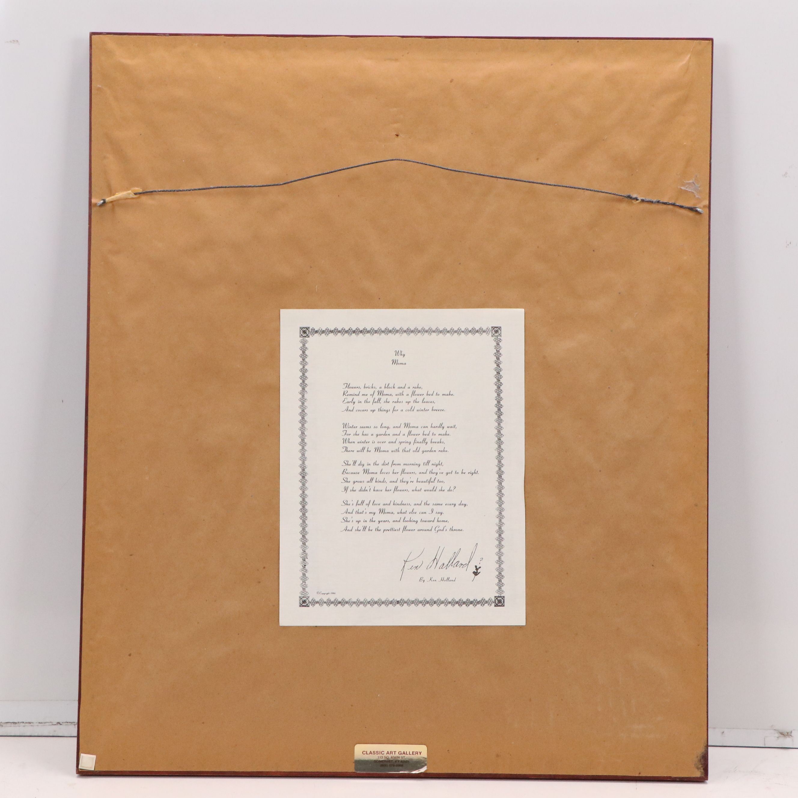 Ken Holland Offset Lithograph "Moma (St. John 19:27)," 1986