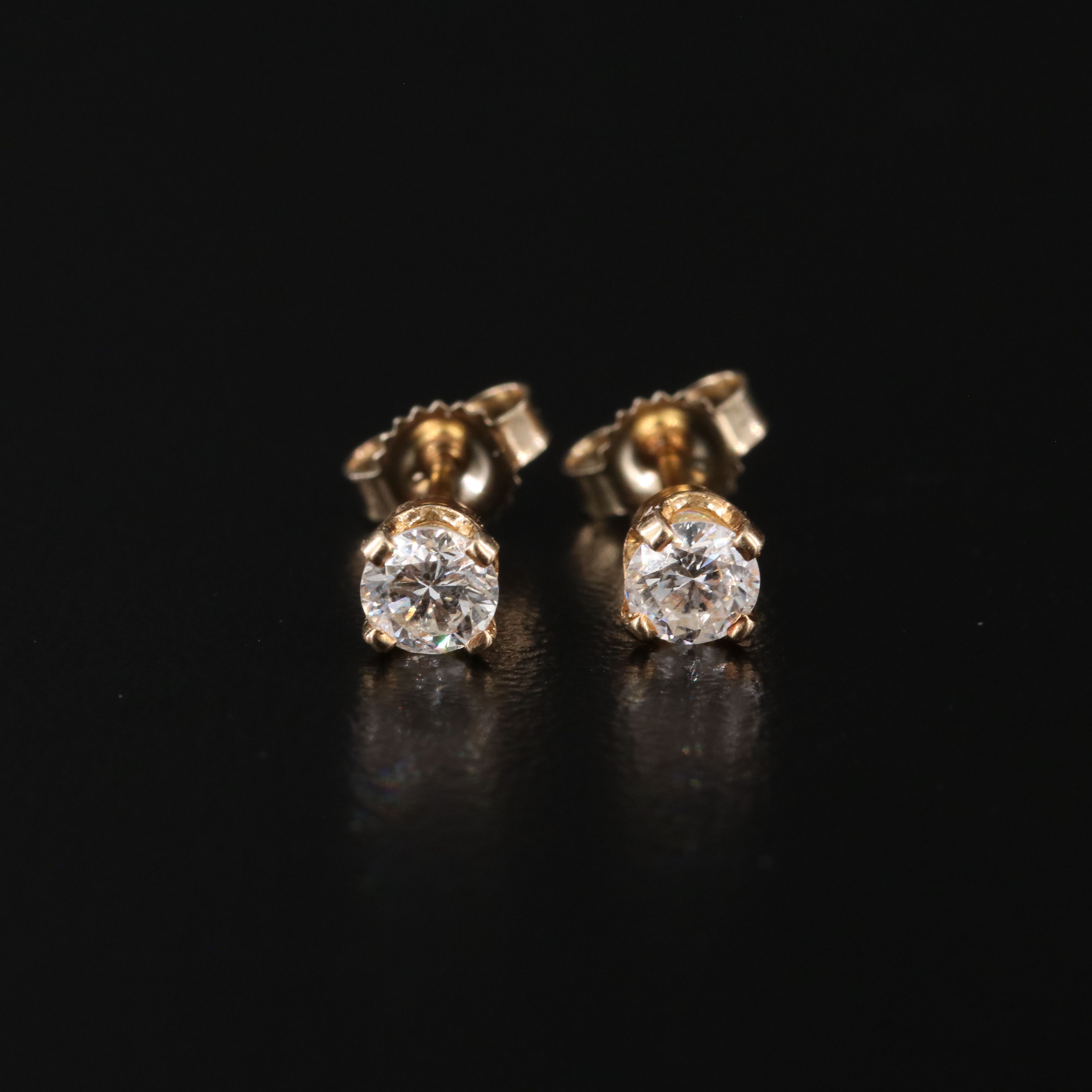 14K 0.45 CTW Diamond Solitaire Earrings