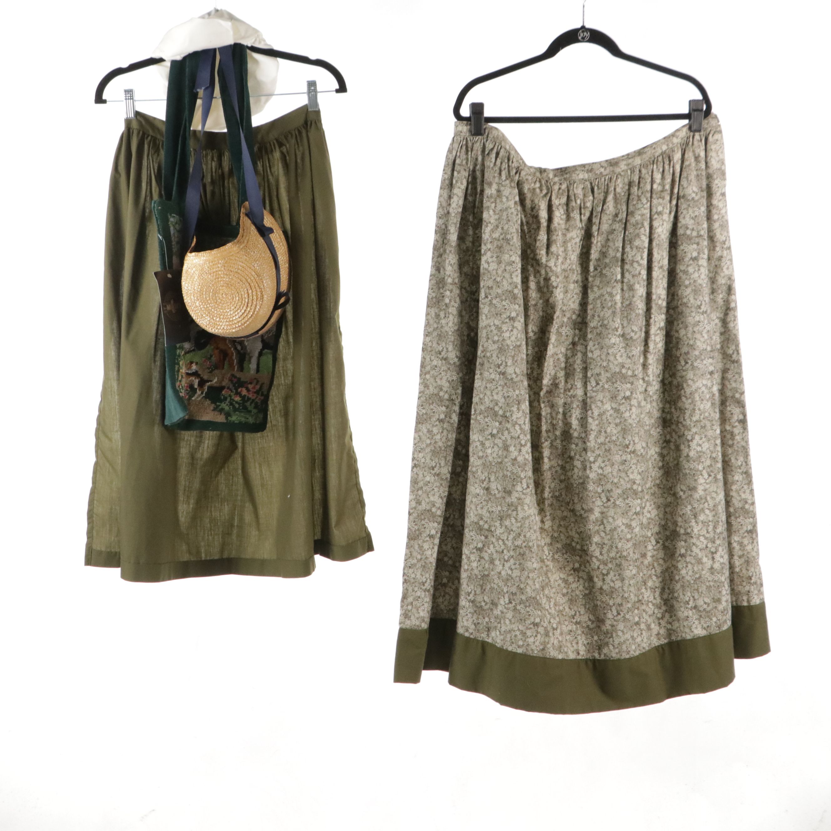 Miller's Horse Needlepoint Bag, Other Vintage Straw Bonnet, Dress, Apron, & More