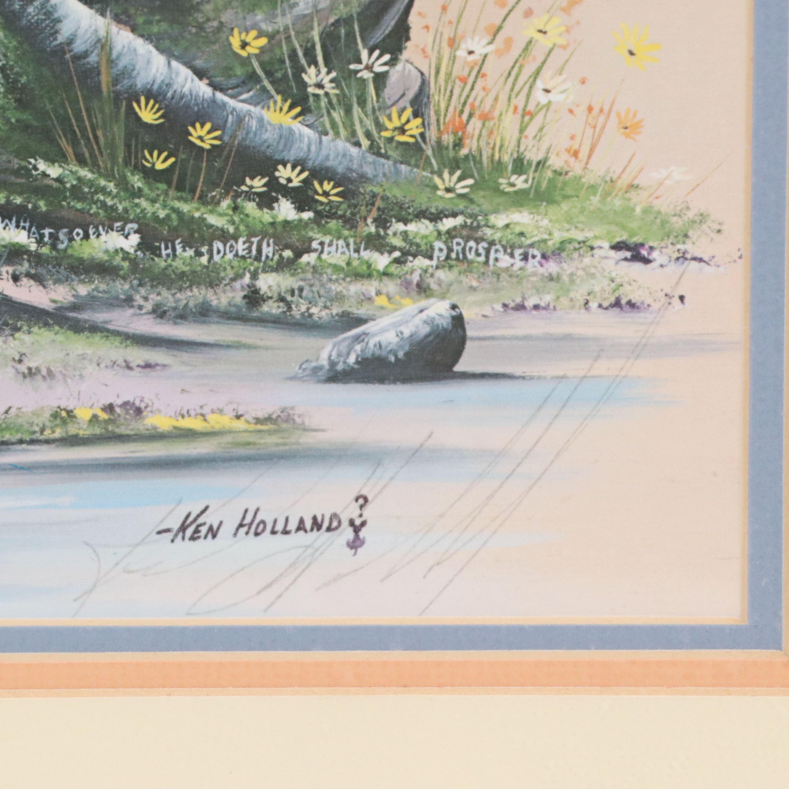 Ken Holland Offset Lithograph "Planted By the Water," 1985