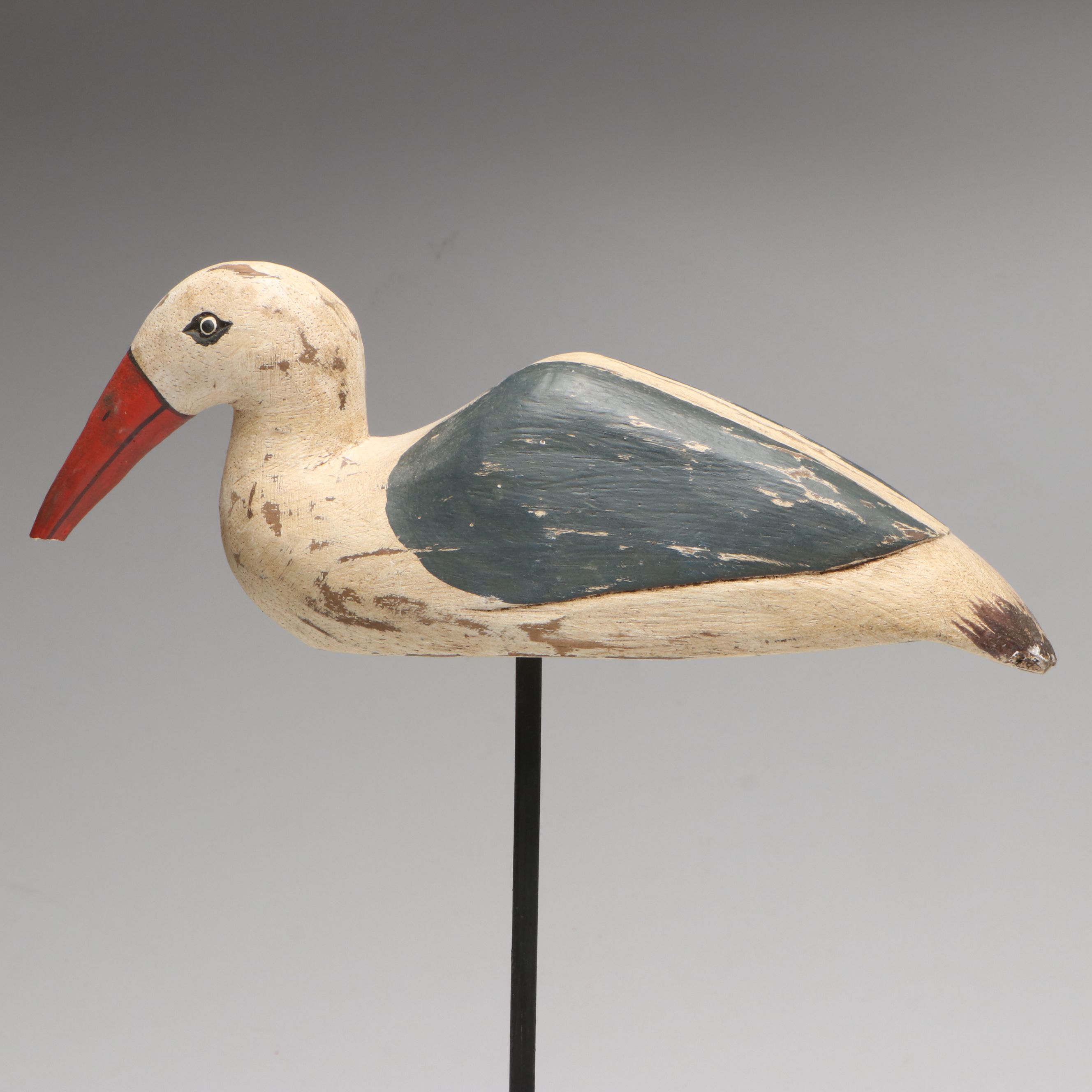 Hand-Painted Carved Wood Heron and More Bird Sculptures