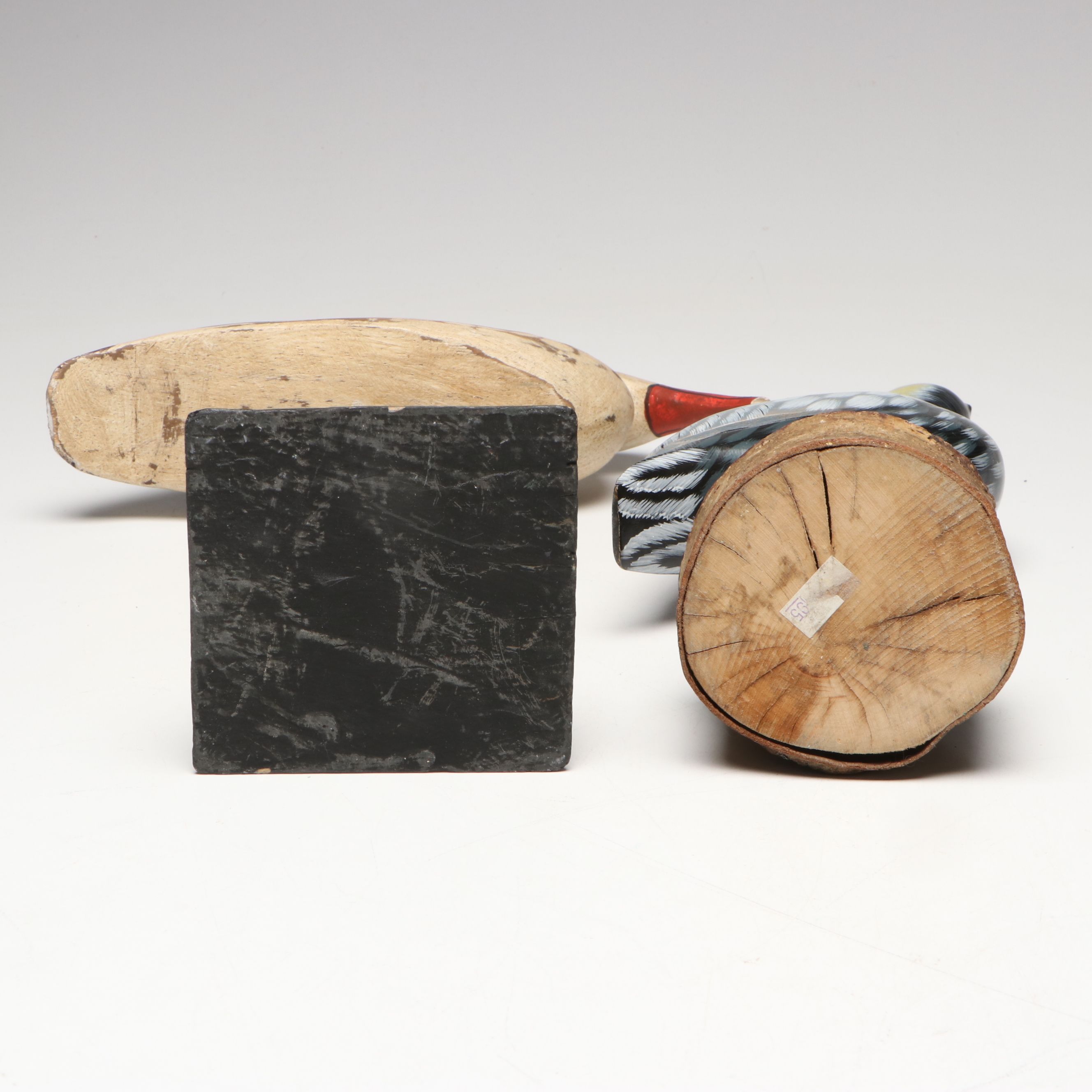 Hand-Painted Carved Wood Heron and More Bird Sculptures