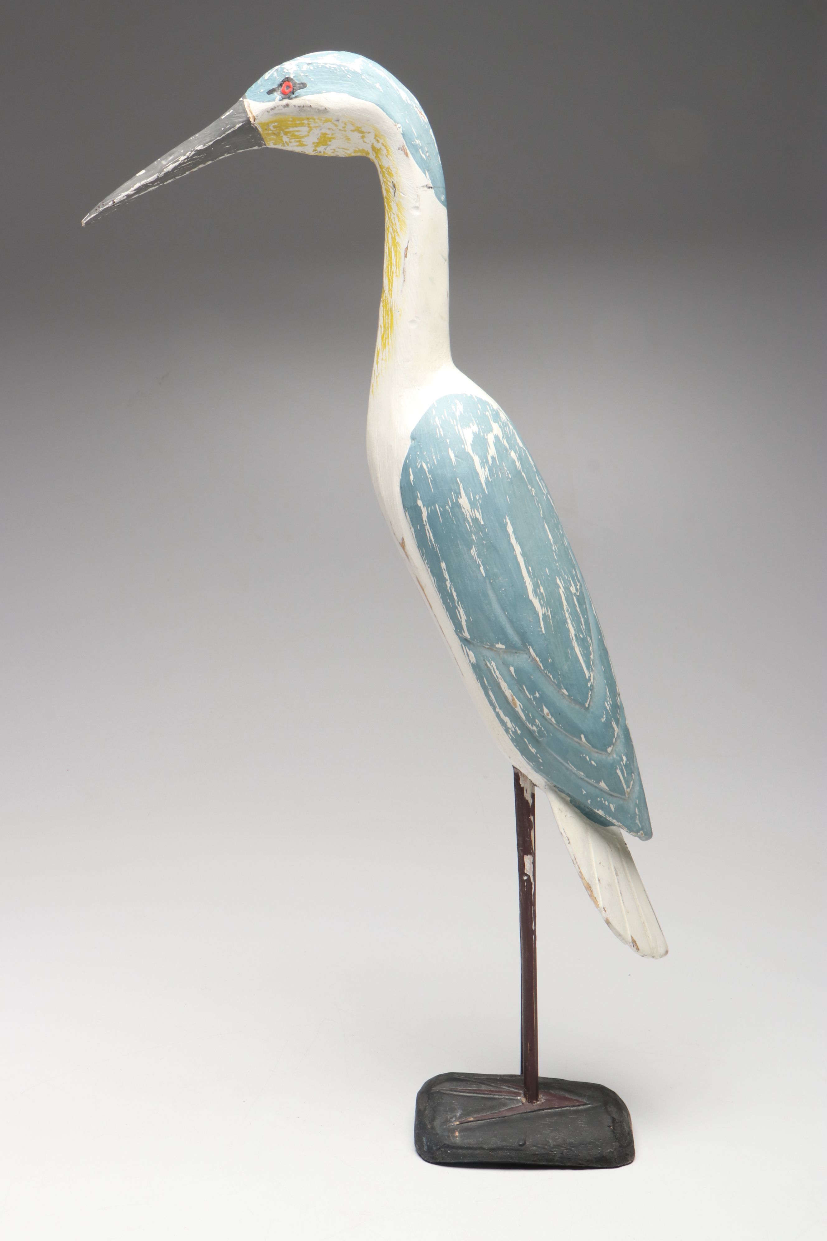 Hand-Painted Carved Wood Heron and More Bird Sculptures