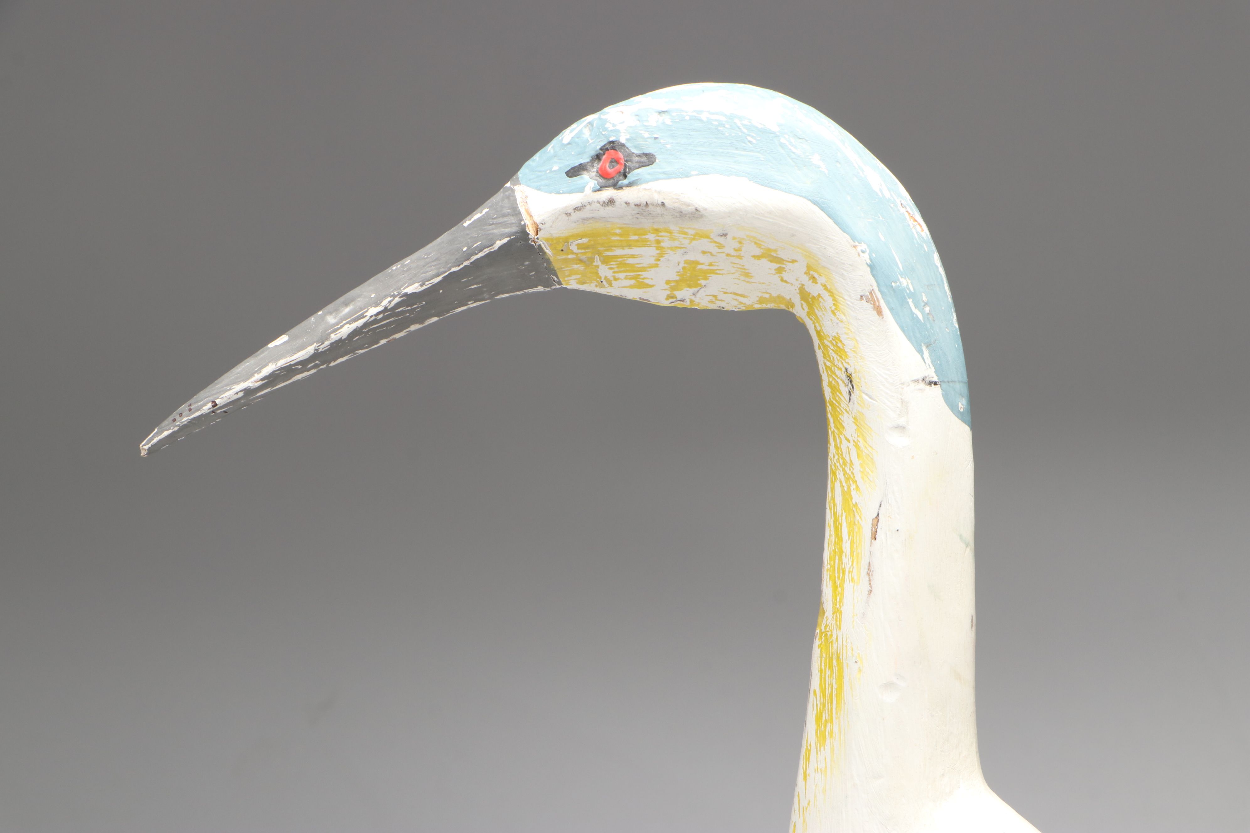 Hand-Painted Carved Wood Heron and More Bird Sculptures