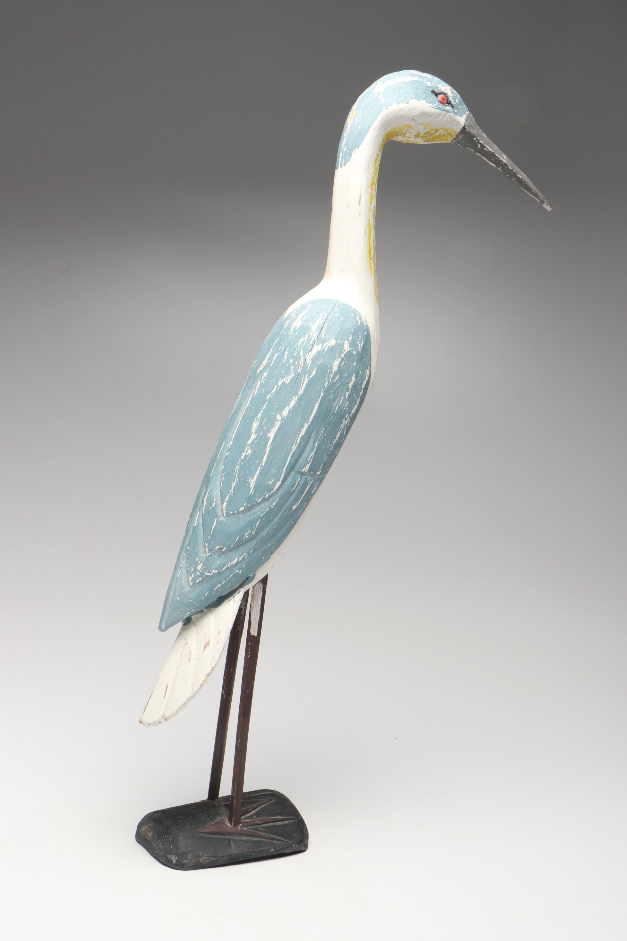 Hand-Painted Carved Wood Heron and More Bird Sculptures