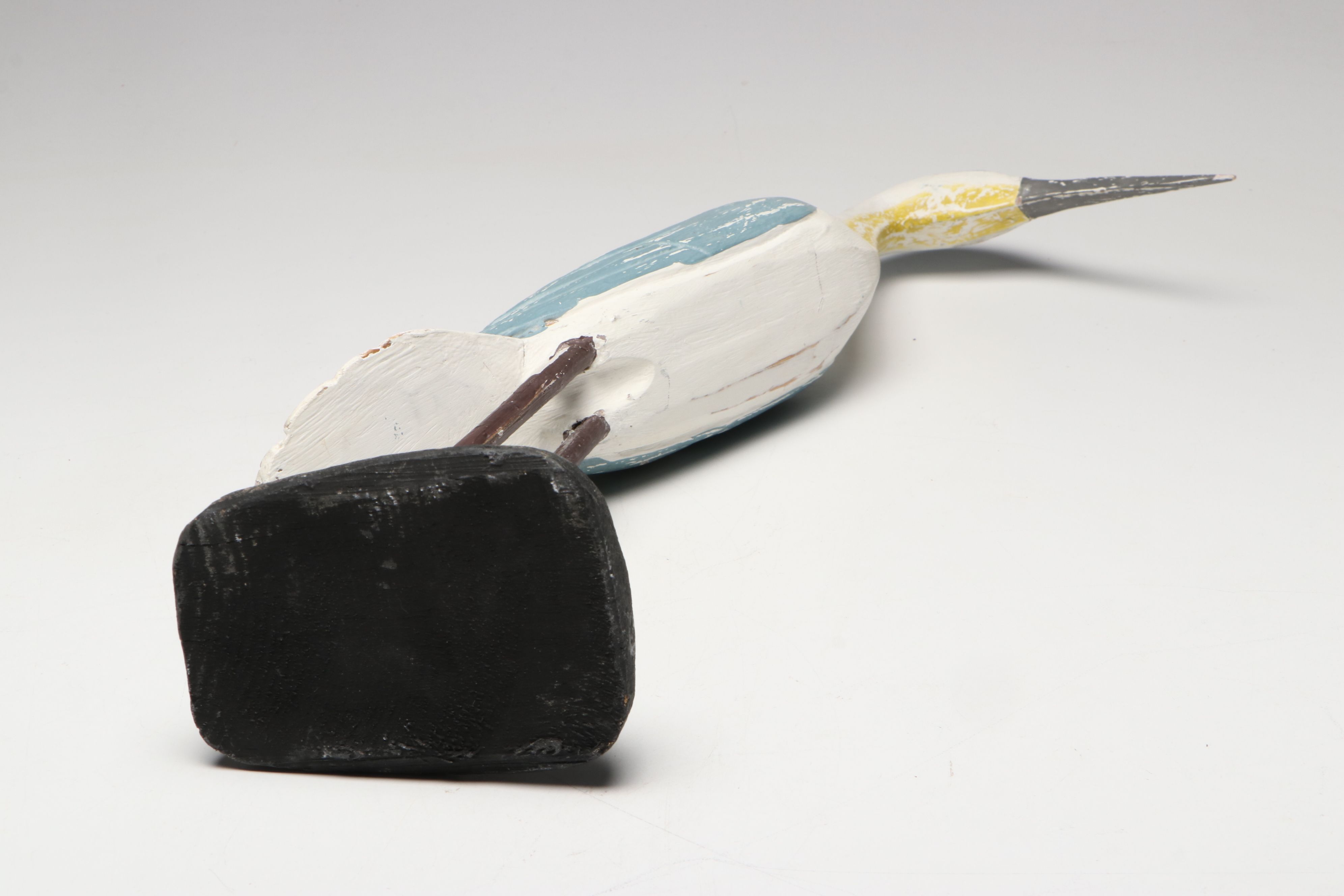 Hand-Painted Carved Wood Heron and More Bird Sculptures