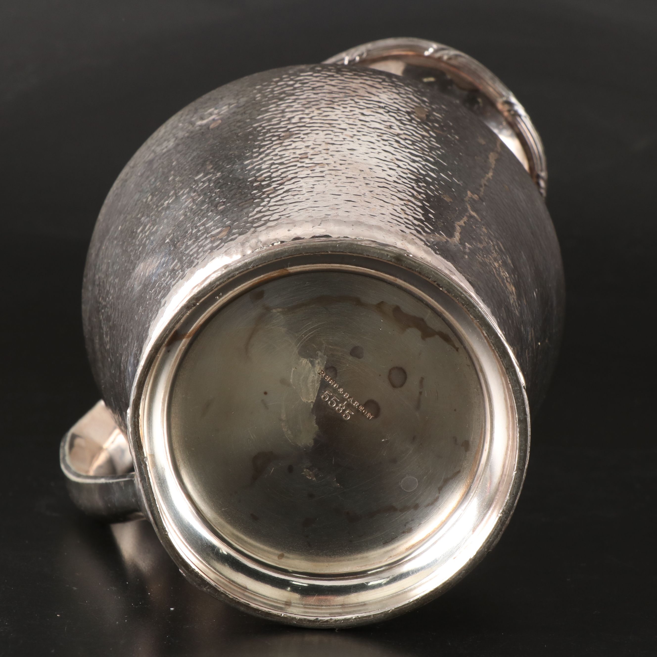 Reed & Barton Art Deco Style Hammered Silver Plate Water Pitcher