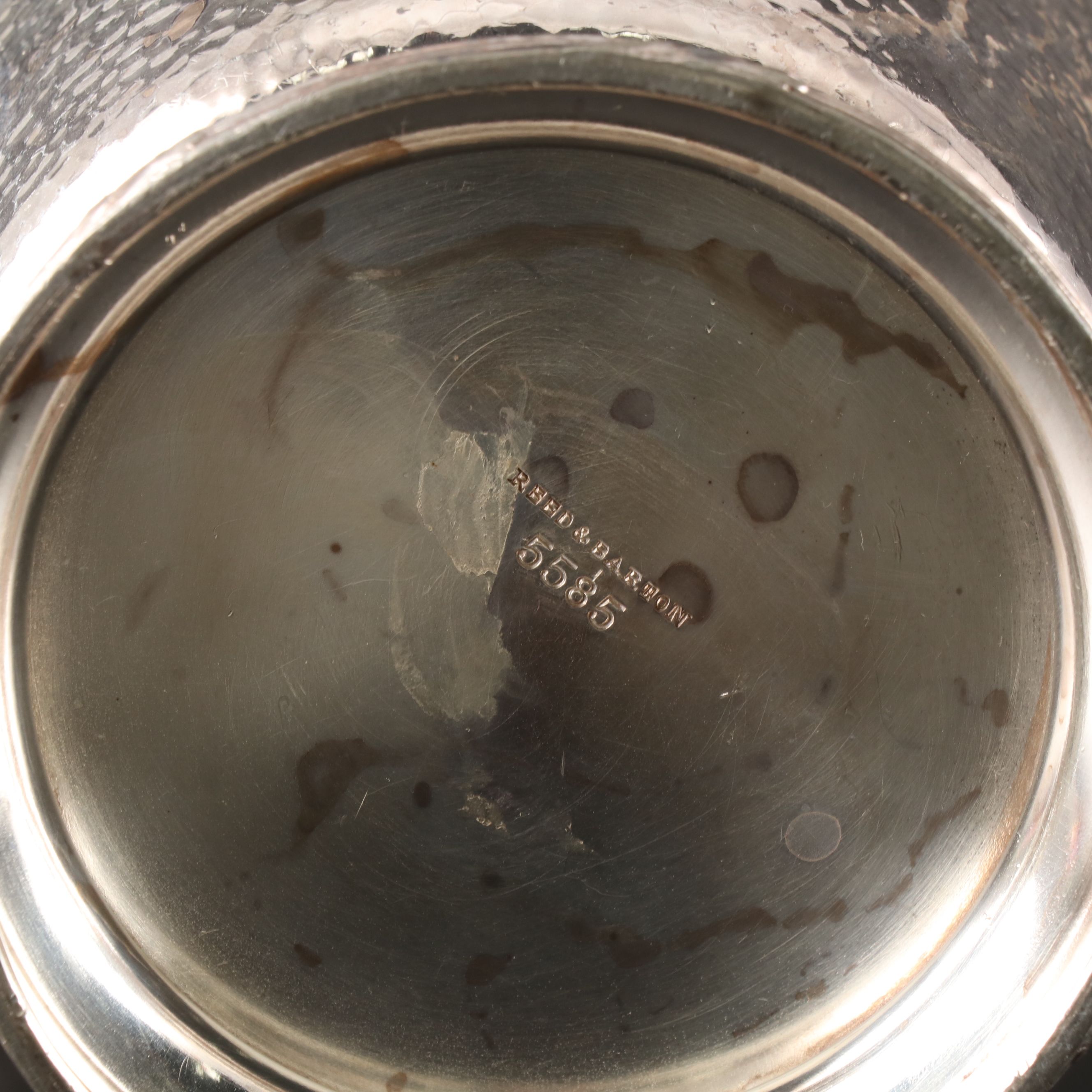 Reed & Barton Art Deco Style Hammered Silver Plate Water Pitcher