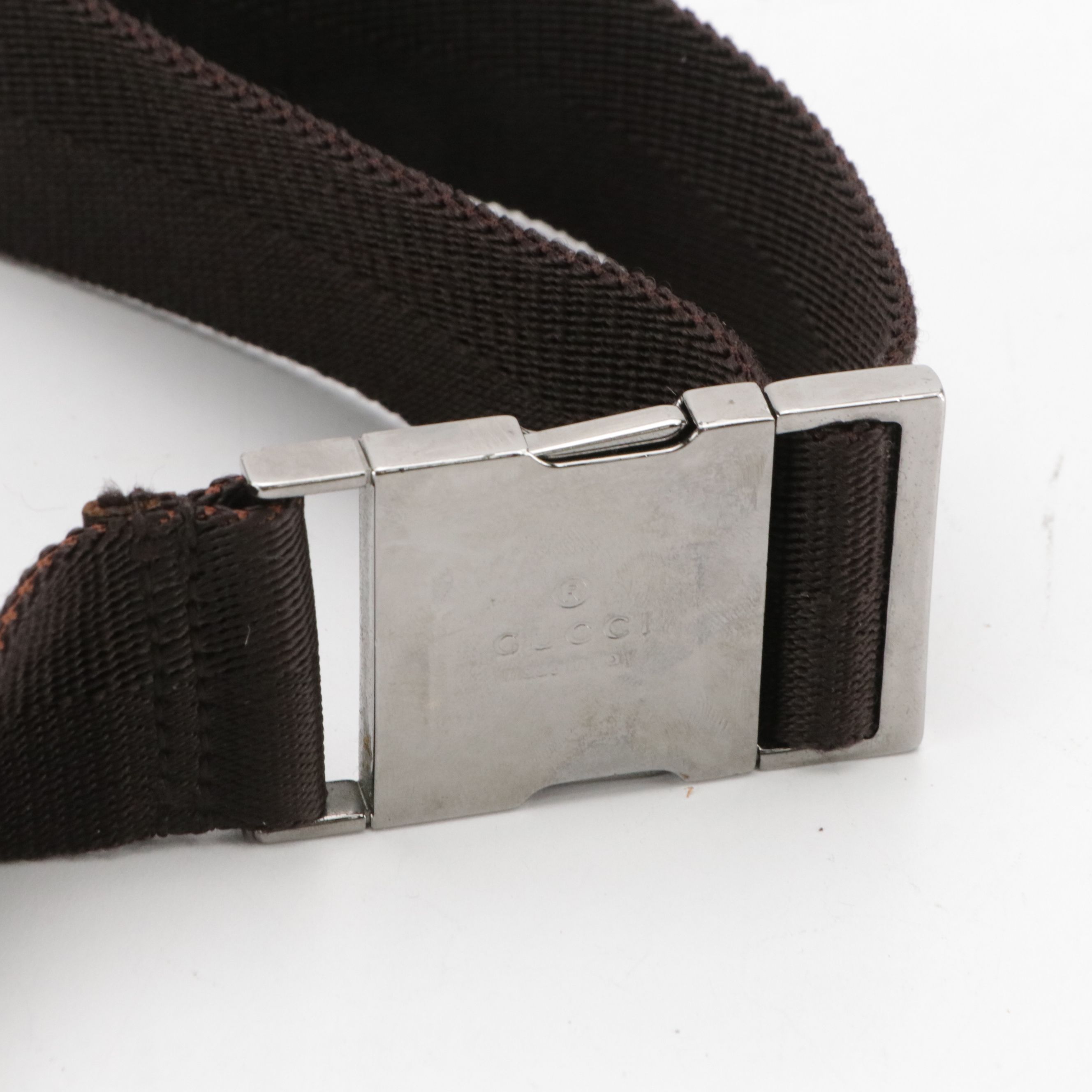 Gucci Double Pocket Belt Bag in Brown GG Canvas and Leather