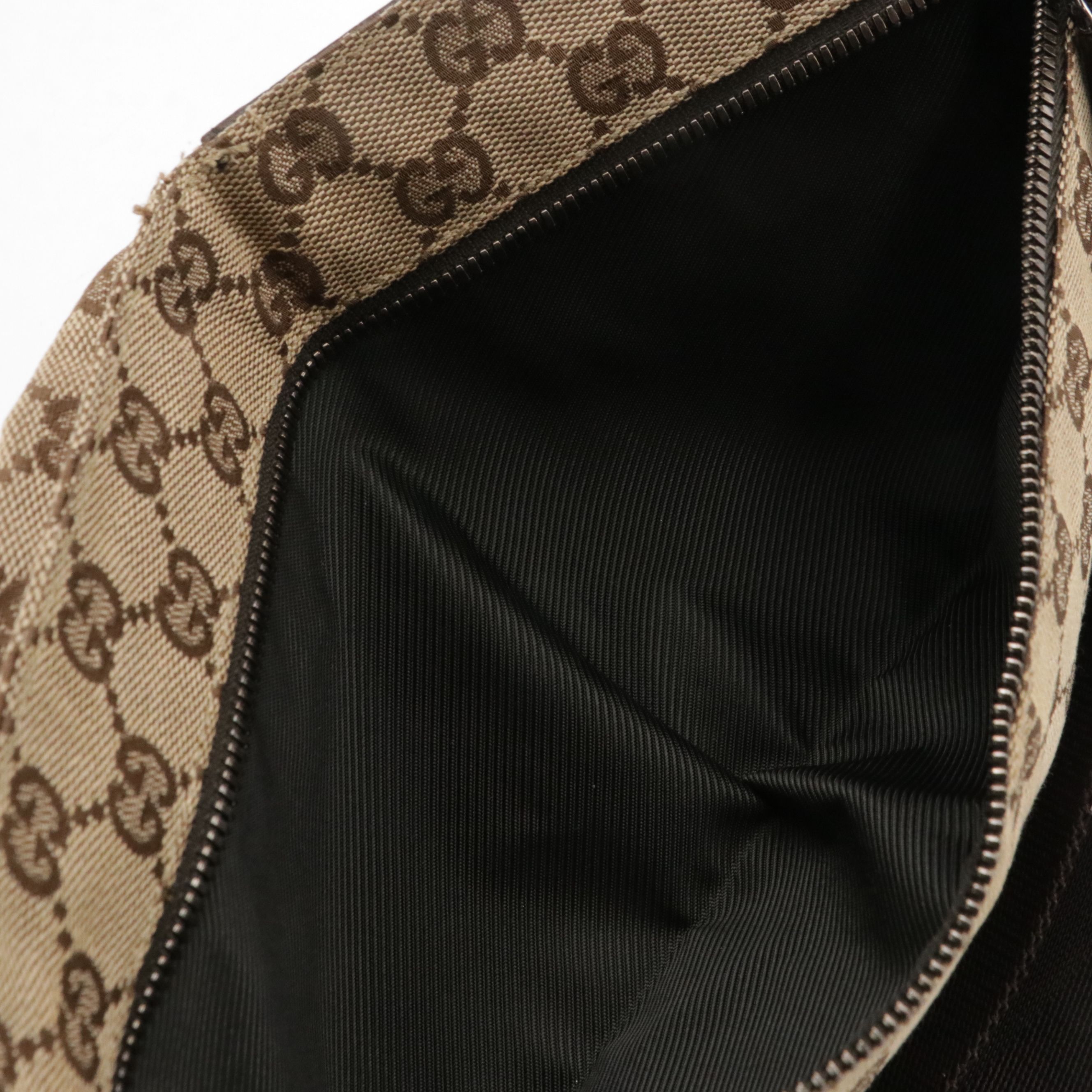 Gucci Double Pocket Belt Bag in Brown GG Canvas and Leather