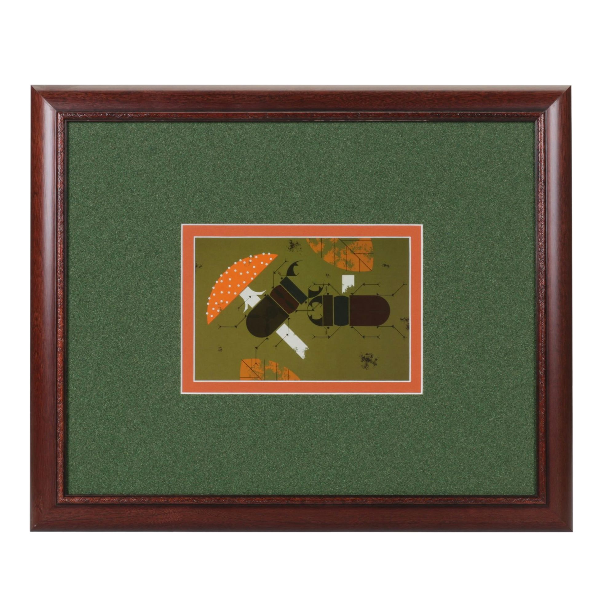 Offset Lithograph after Charley Harper "Beetle Battle"