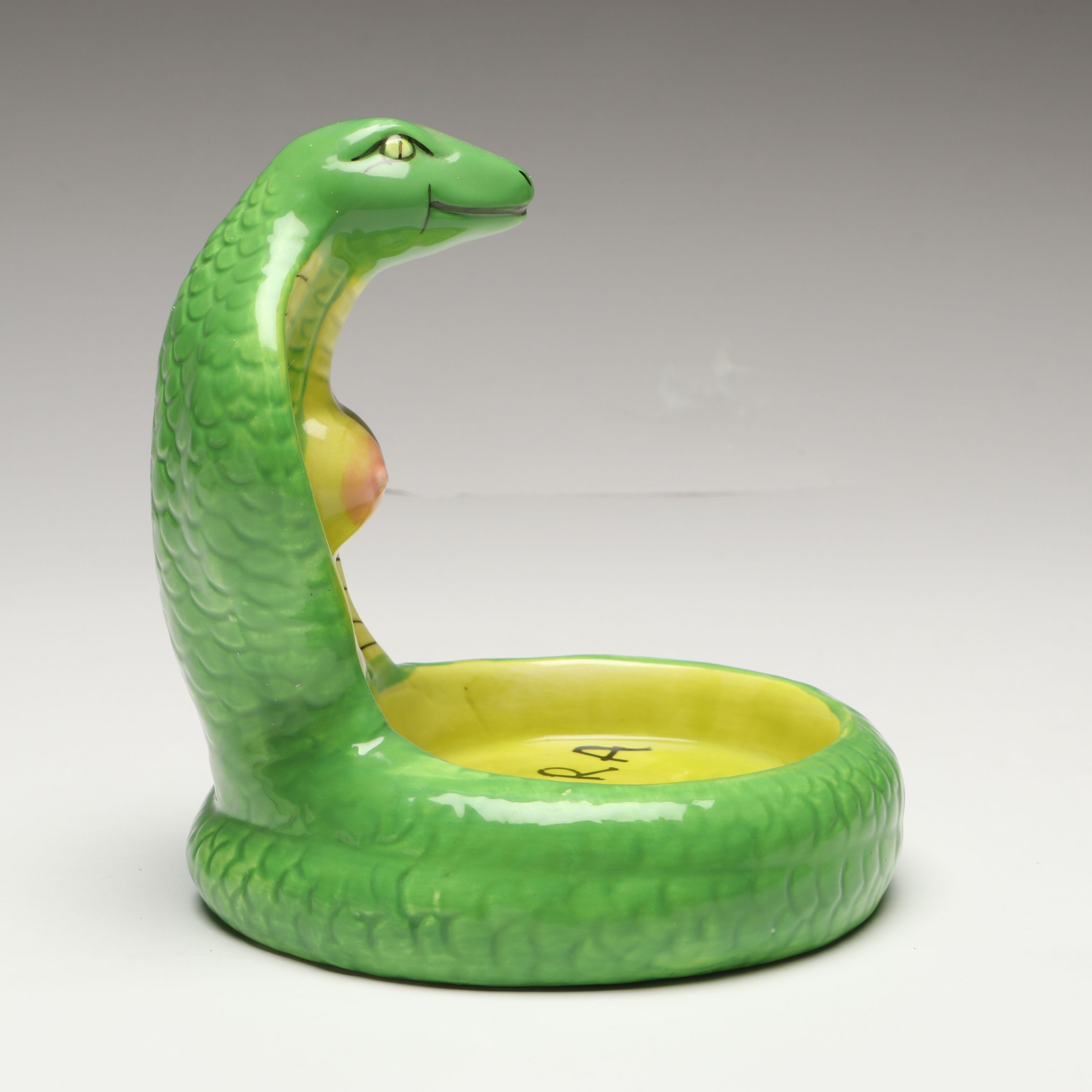 Porous Walker "Nobra" Hand-Painted Ceramic Cobra Ashtray