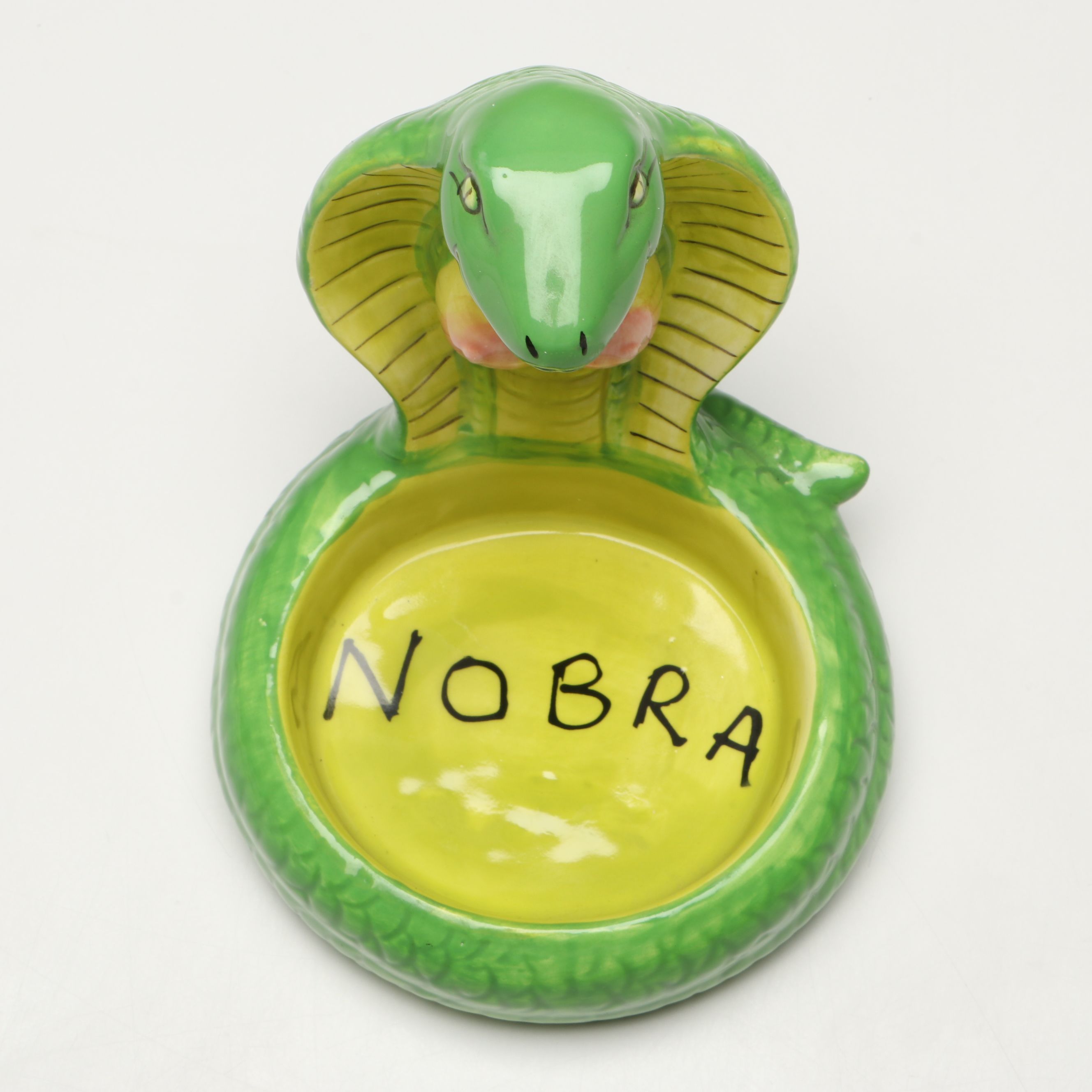 Porous Walker "Nobra" Hand-Painted Ceramic Cobra Ashtray