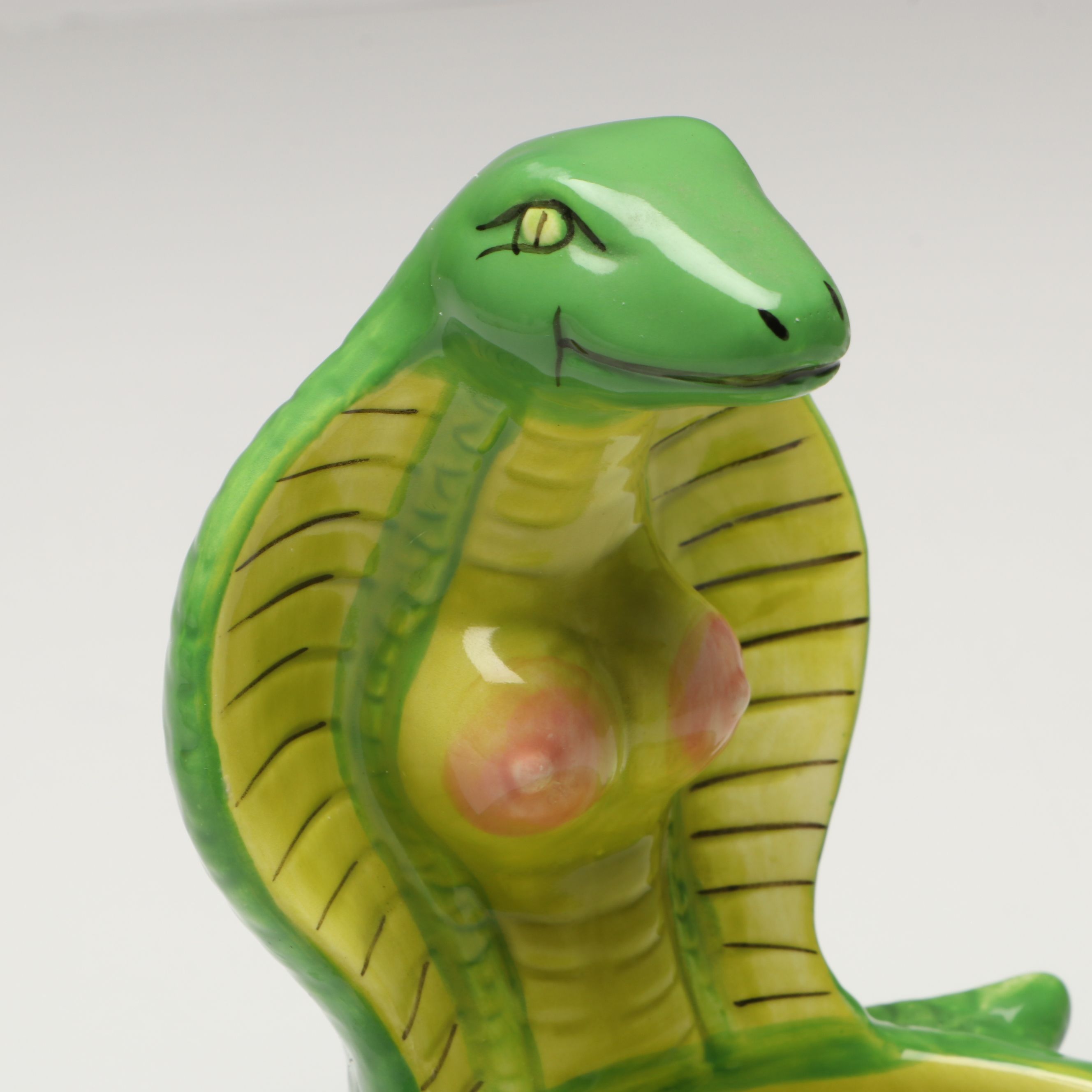 Porous Walker "Nobra" Hand-Painted Ceramic Cobra Ashtray