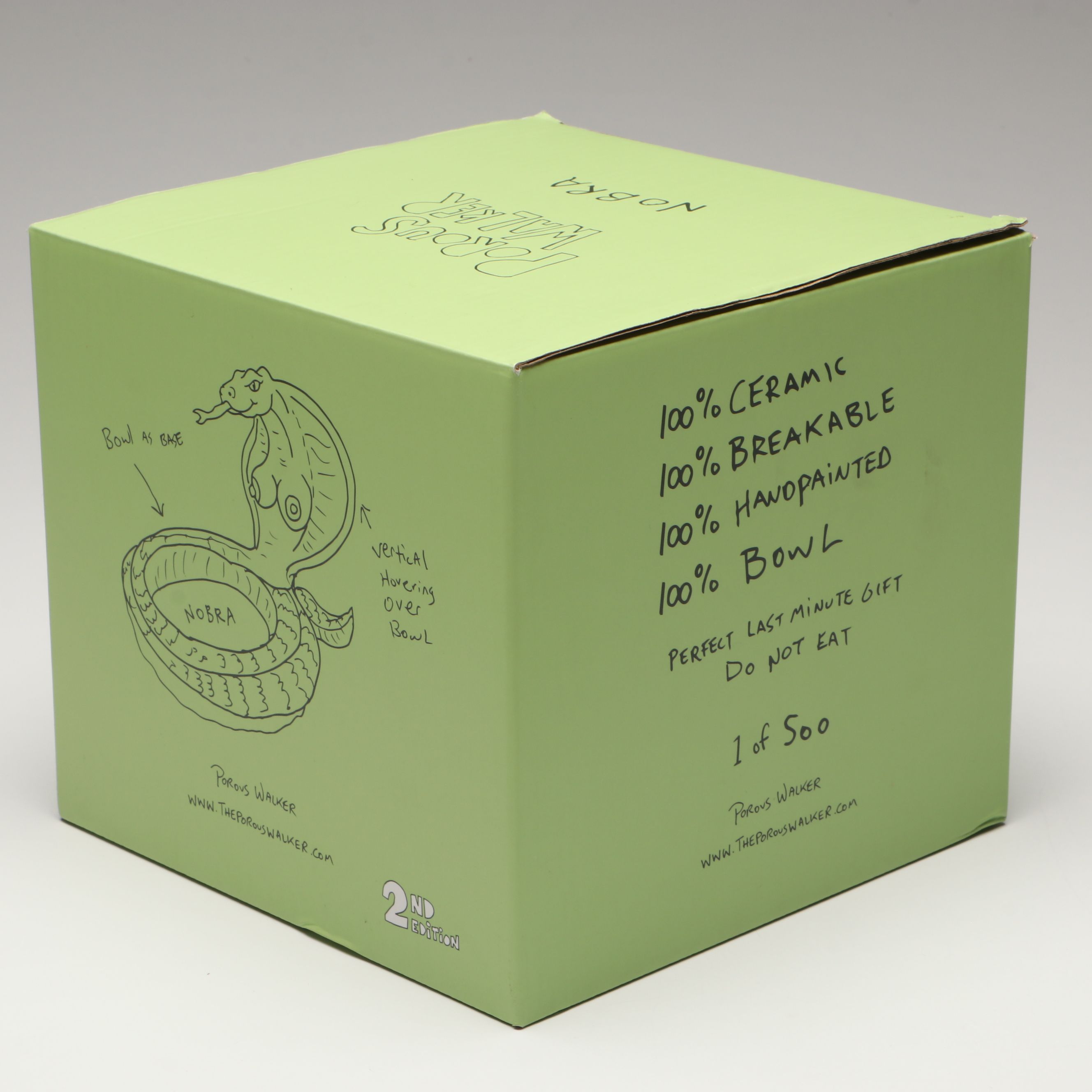 Porous Walker "Nobra" Hand-Painted Ceramic Cobra Ashtray