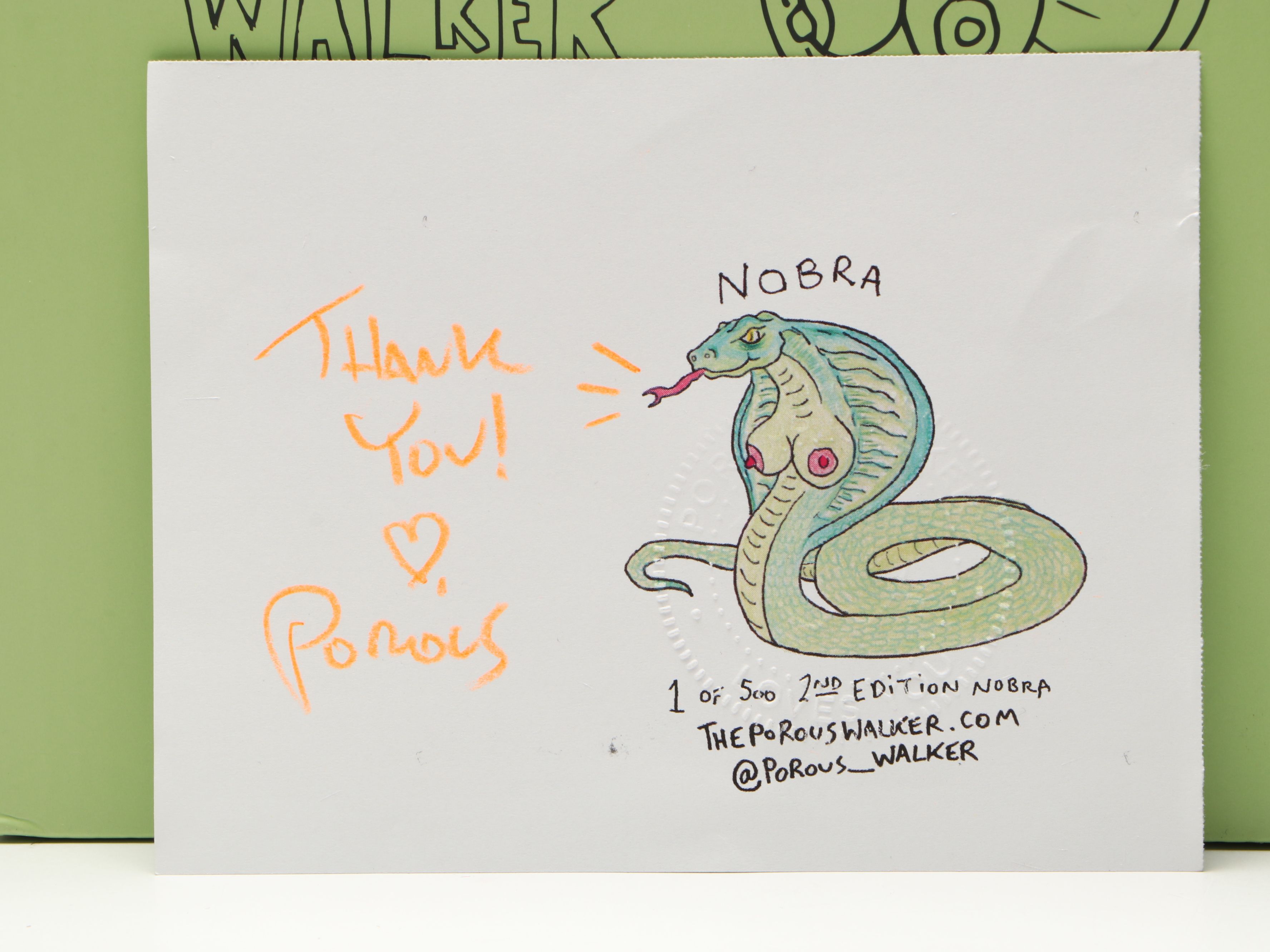 Porous Walker "Nobra" Hand-Painted Ceramic Cobra Ashtray