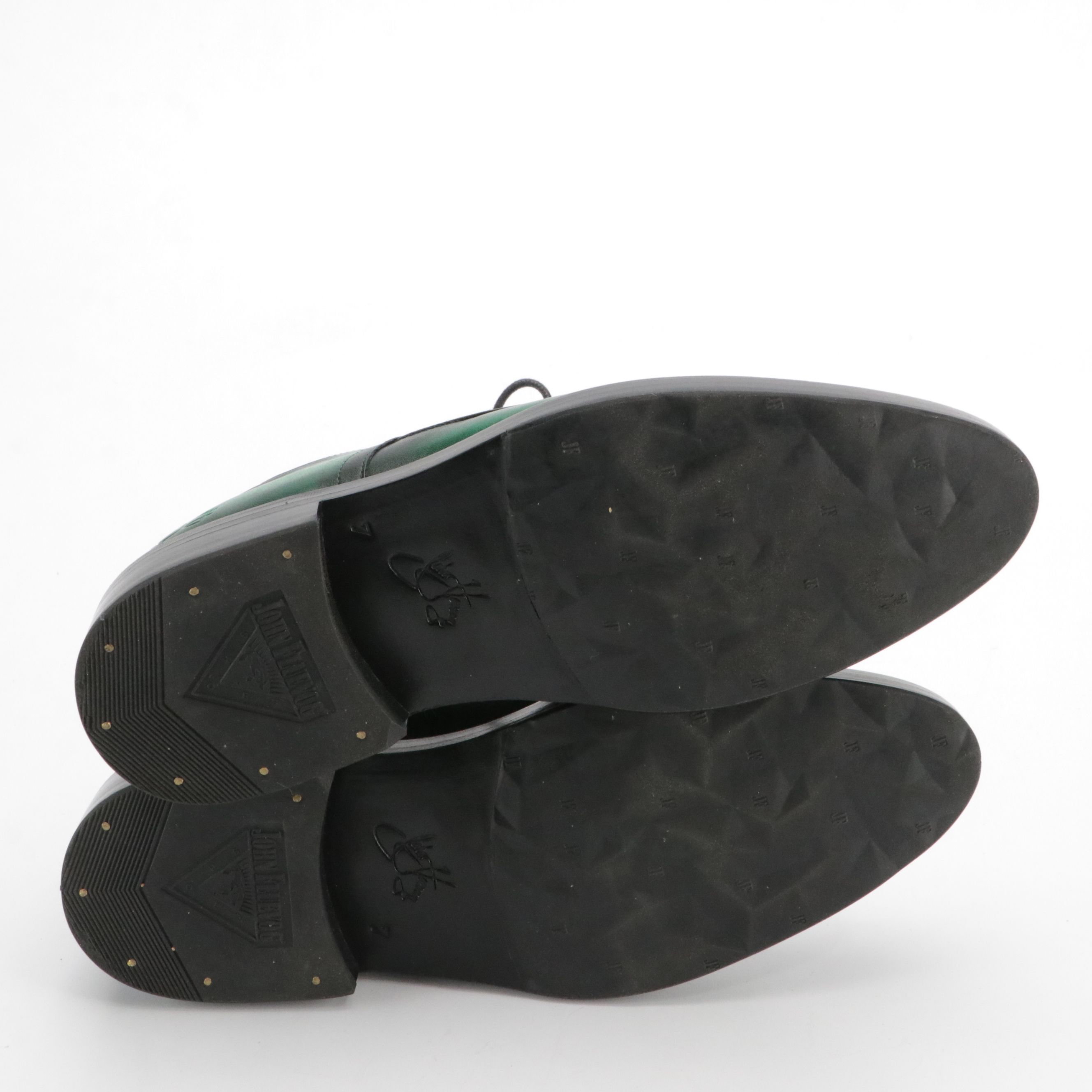 John Fluevog Moneymaker Derby Lace-Up Shoes in Green Leather